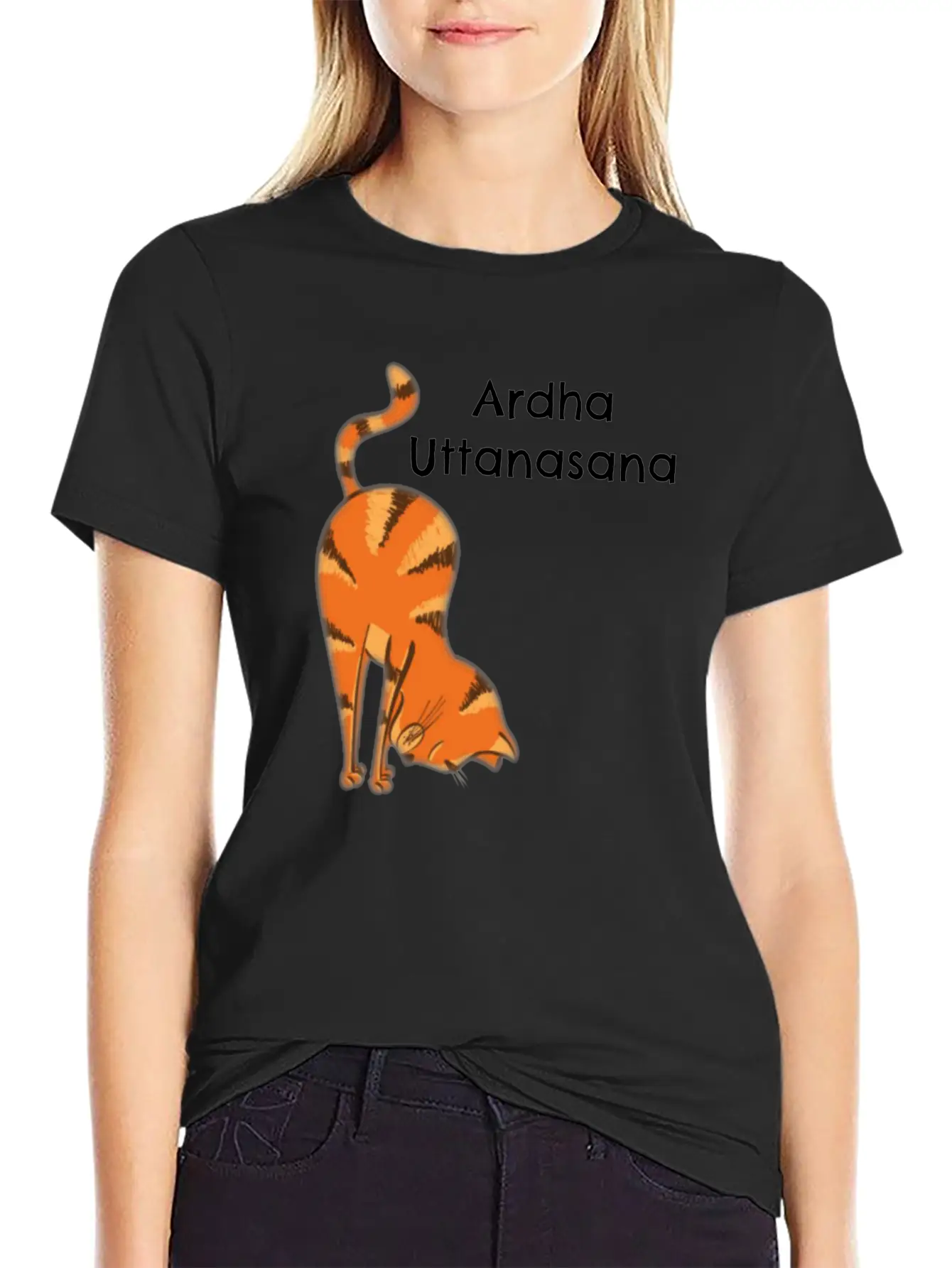 Yoga Cat- Ardha Uttanasan Classic Fit Graphic Tee For Daily Comfort – Unisex Cotton Shirt