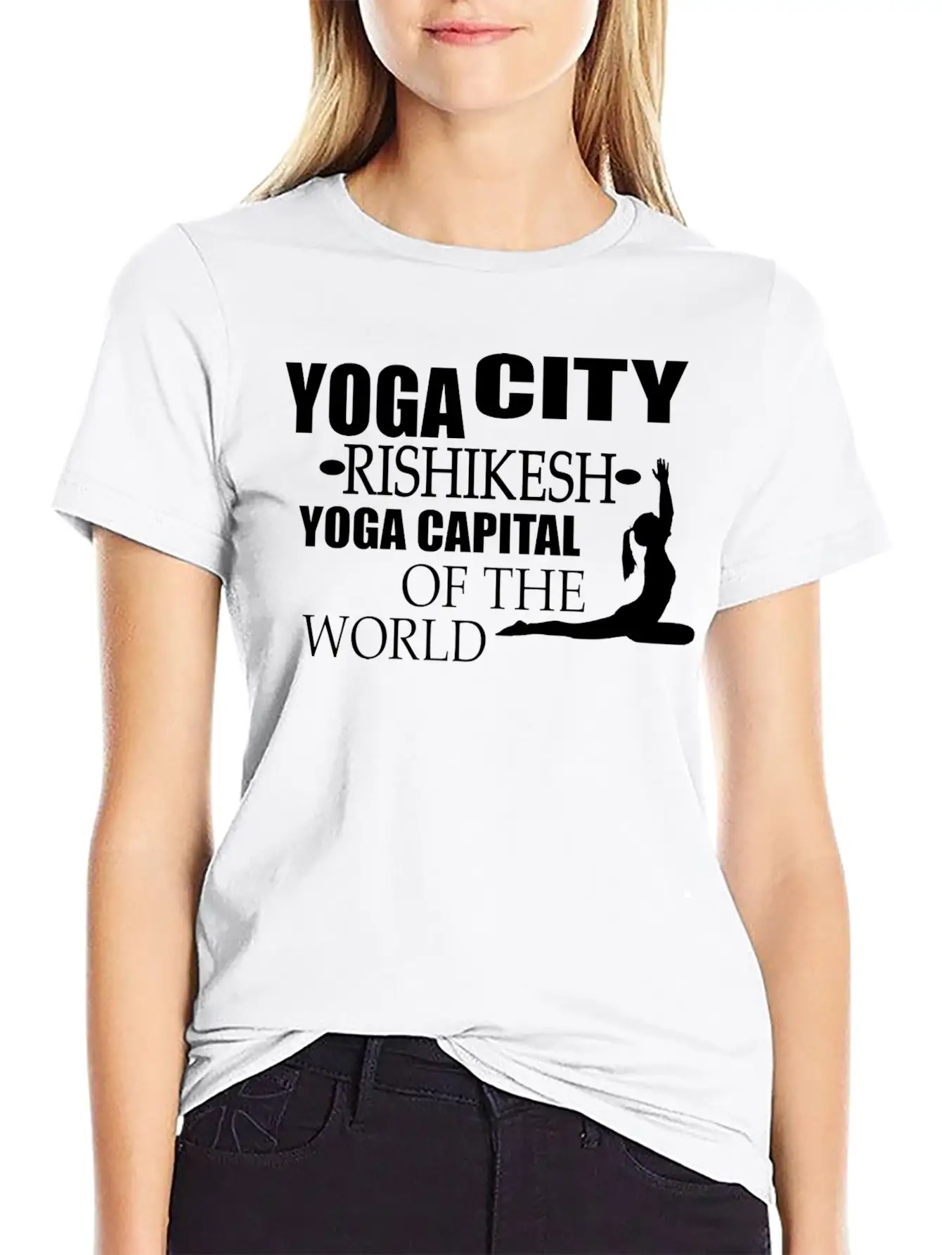 Yoga City Rishikesh Yoga Capital Of The World Lightweight Cotton T-Shirt – Daily Comfort Graphic Shirt