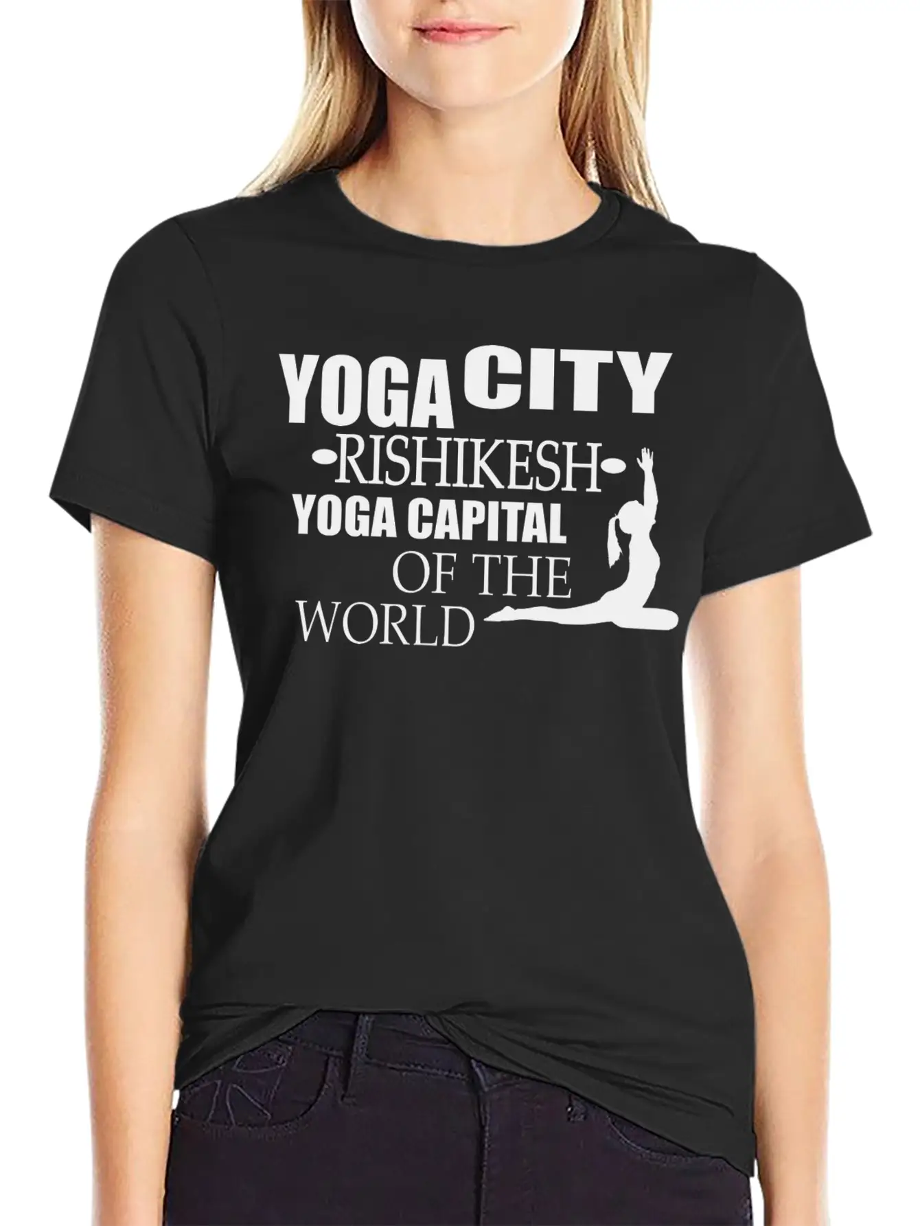 Yoga City Rishikesh Yoga Capital Of The World Lightweight Cotton T-Shirt – Daily Comfort Graphic Shirt
