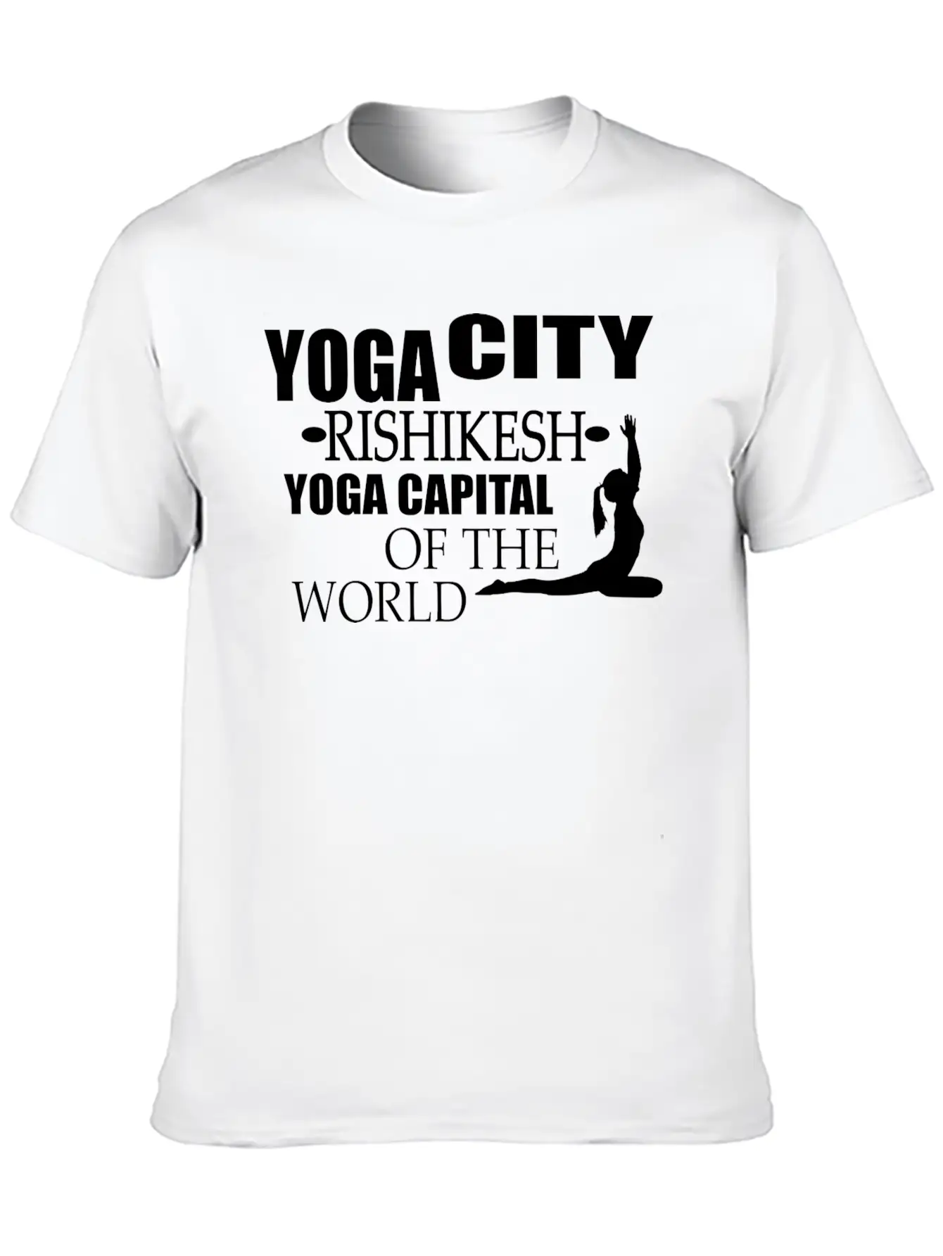 Yoga City Rishikesh Yoga Capital Of The World Lightweight Cotton T-Shirt – Daily Comfort Graphic Shirt