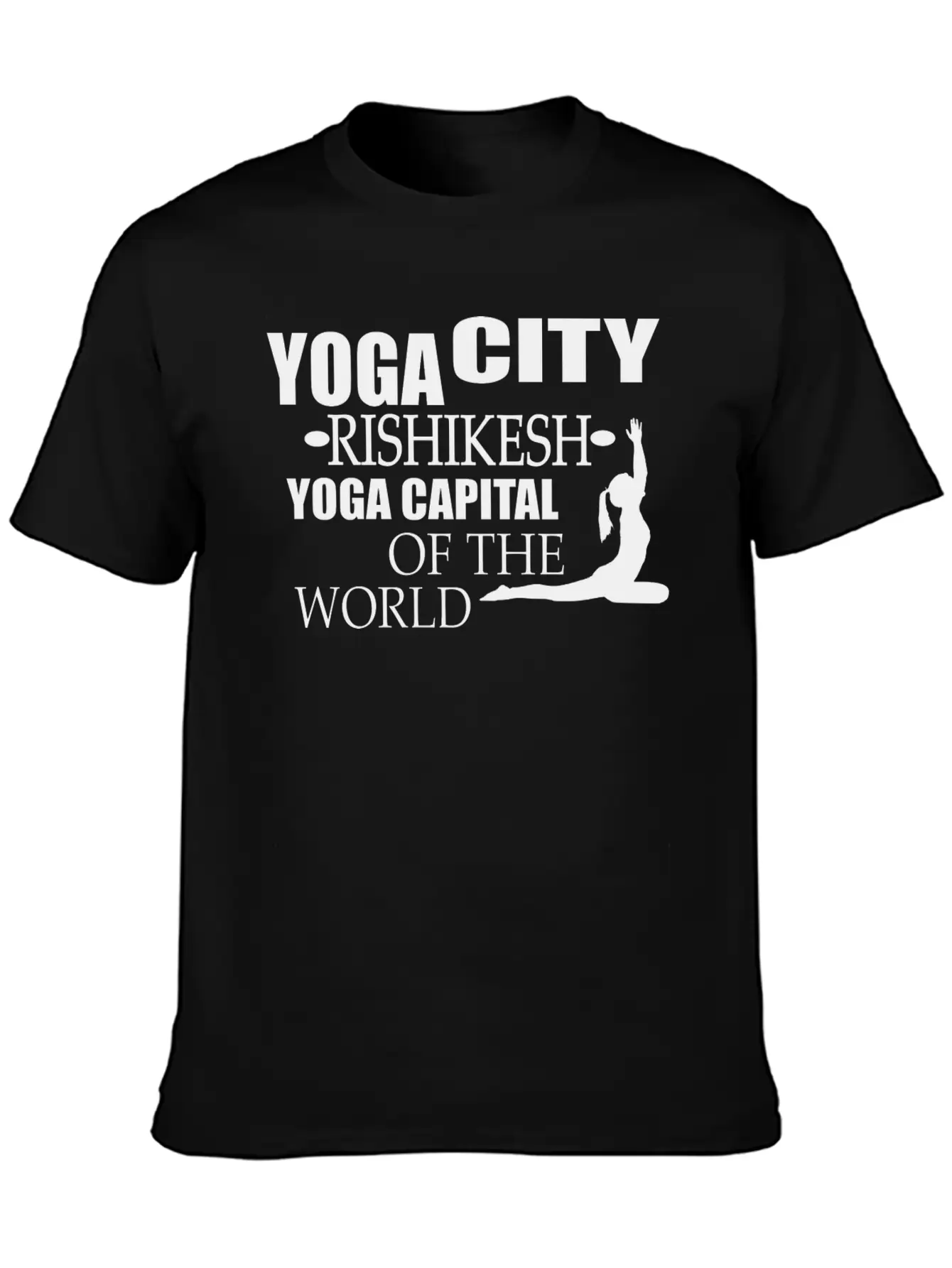 Yoga City Rishikesh Yoga Capital Of The World Lightweight Cotton T-Shirt – Daily Comfort Graphic Shirt