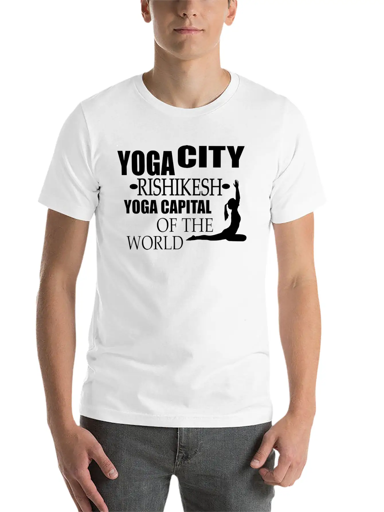 Yoga City Rishikesh Yoga Capital Of The World Lightweight Cotton T-Shirt – Daily Comfort Graphic Shirt
