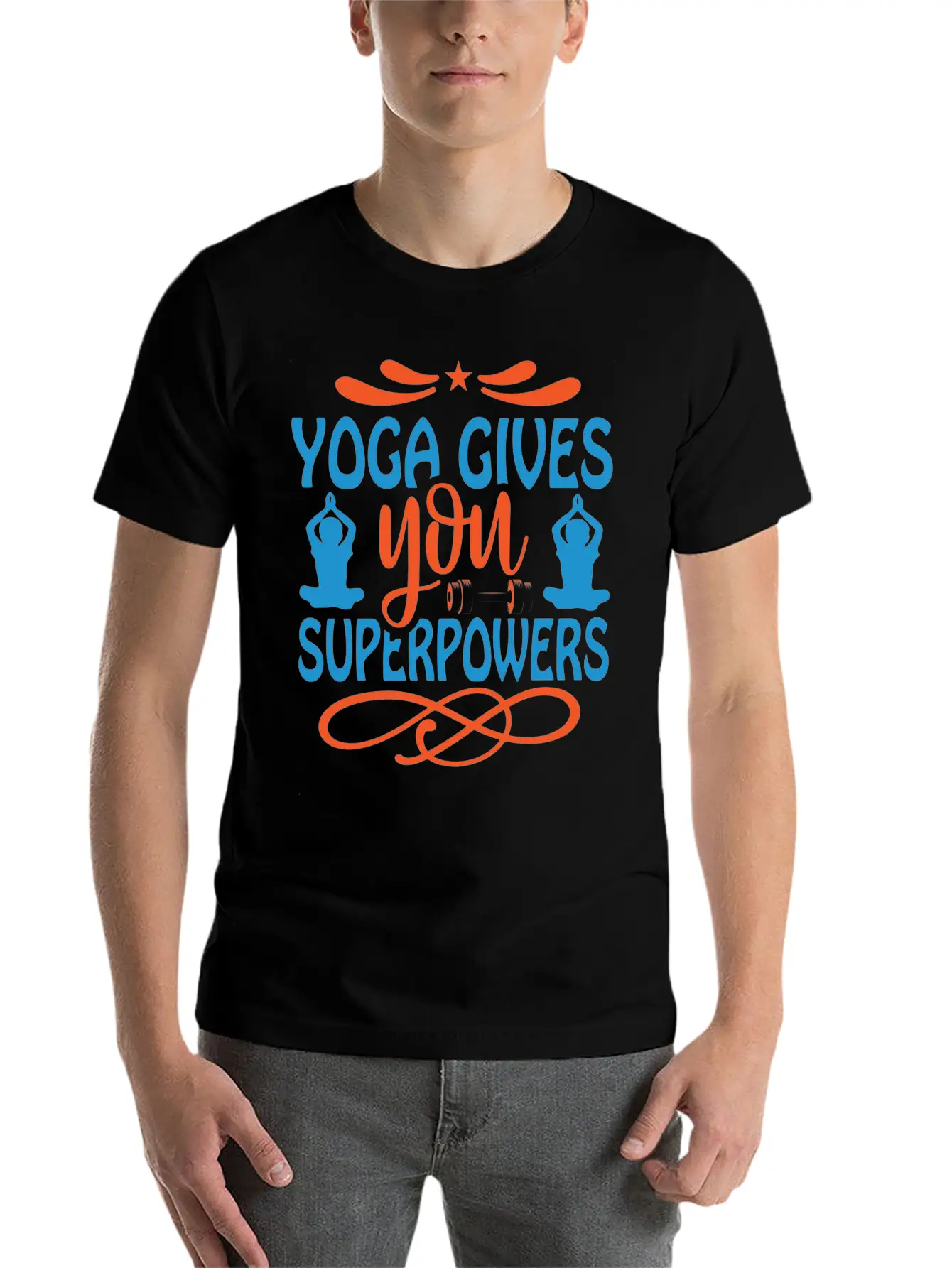 Yoga Gives You Superpower Comfortable Minimalist Graphic Tee – Summer Style Essential