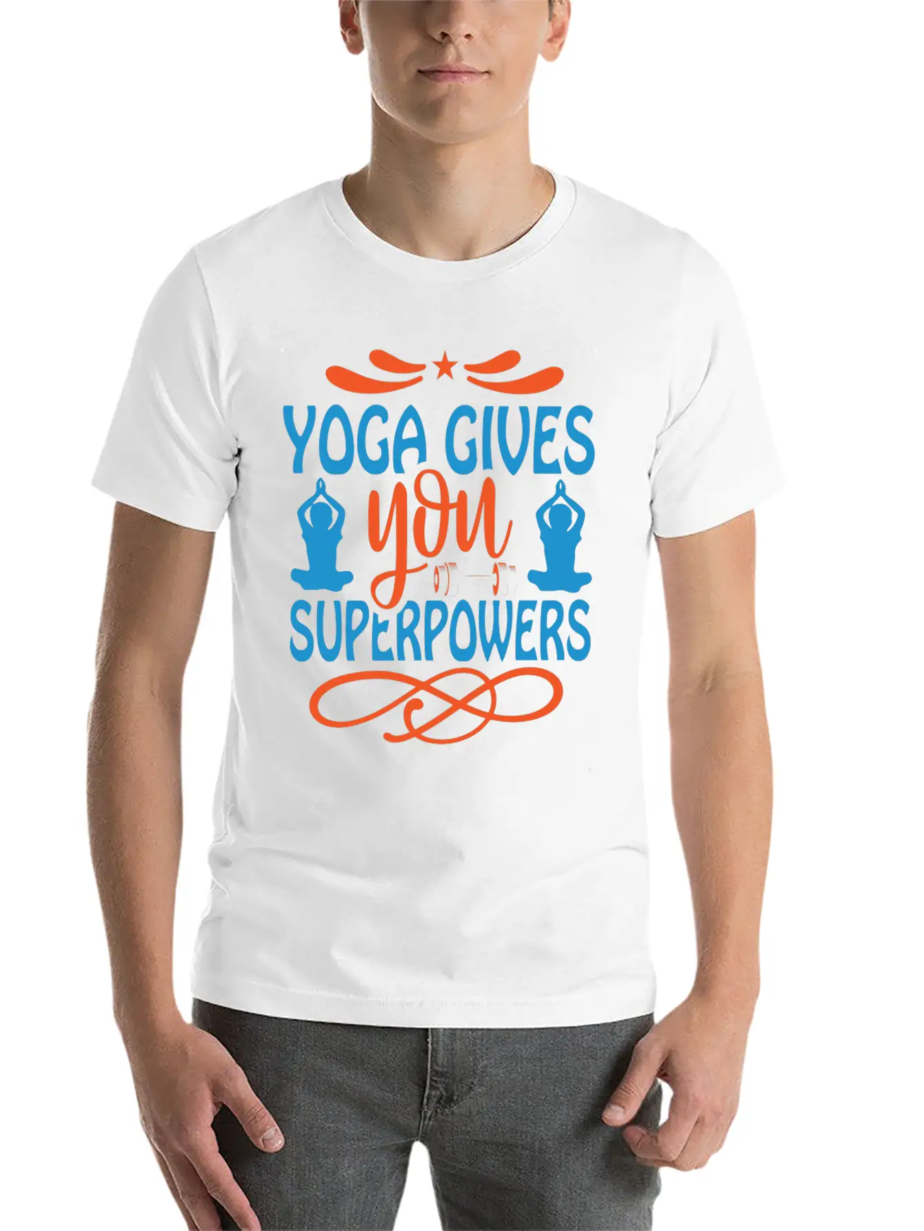 Yoga Gives You Superpower Comfortable Minimalist Graphic Tee – Summer Style Essential