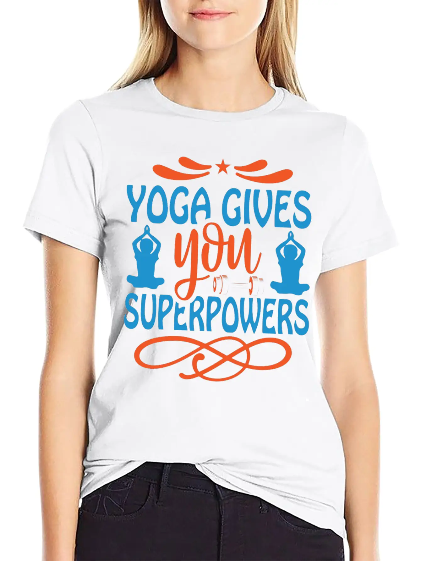 Yoga Gives You Superpower Comfortable Minimalist Graphic Tee – Summer Style Essential