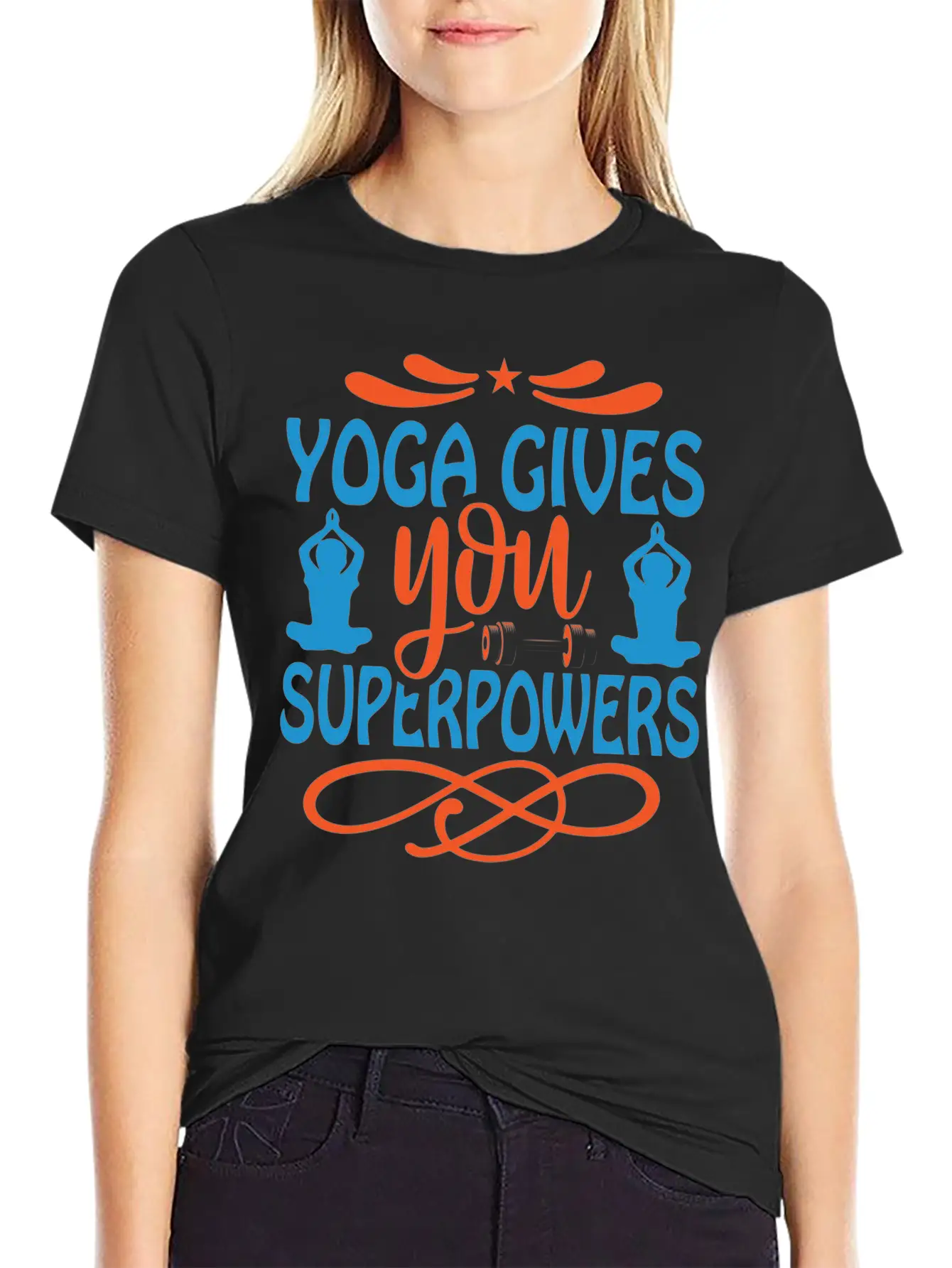 Yoga Gives You Superpower Comfortable Minimalist Graphic Tee – Summer Style Essential