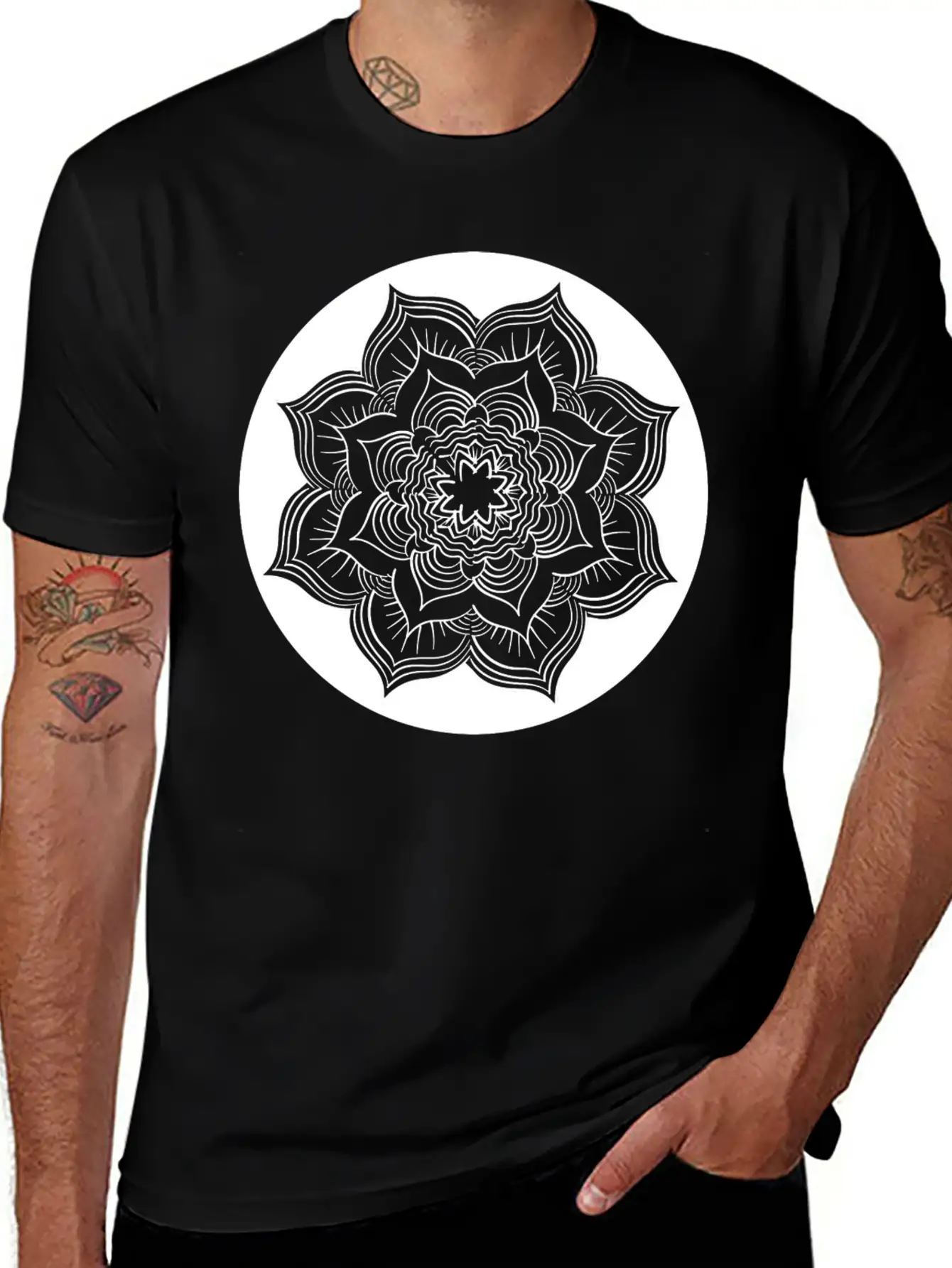 Yoga Lotus Flower Mandala Unisex Casual T-Shirt – Clean Design For Daily Comfort