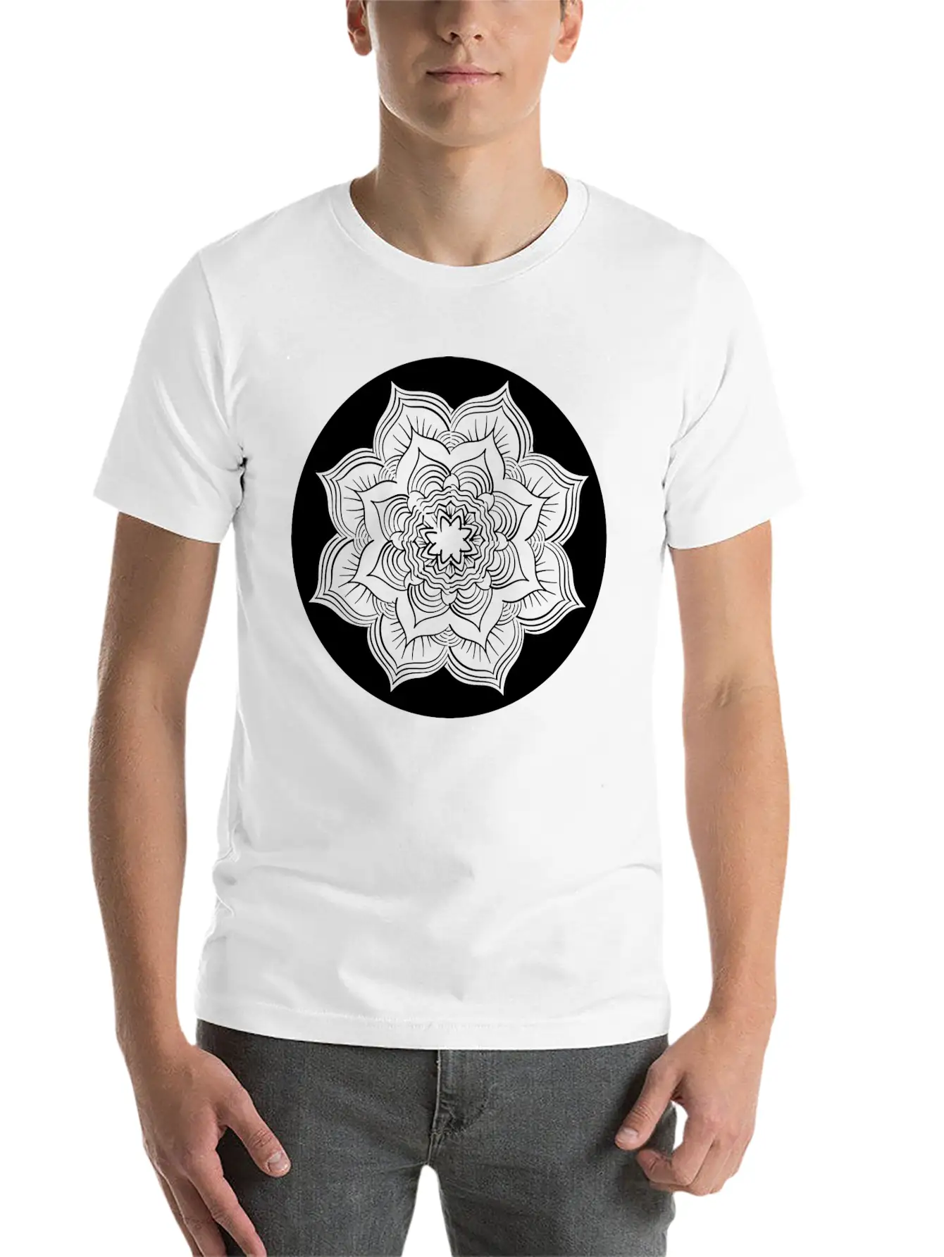 Yoga Lotus Flower Mandala Unisex Casual T-Shirt – Clean Design For Daily Comfort