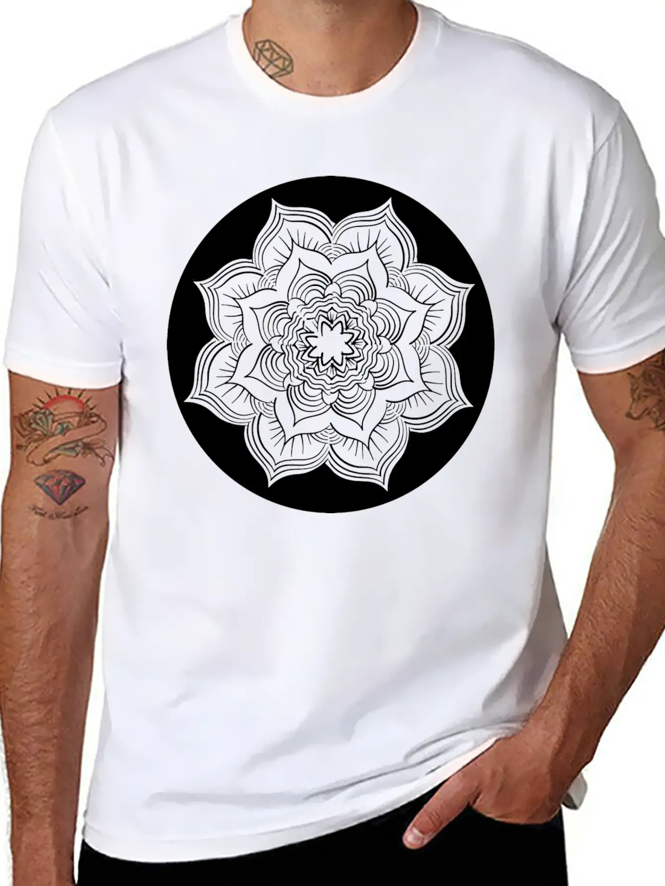 Yoga Lotus Flower Mandala Unisex Casual T-Shirt – Clean Design For Daily Comfort