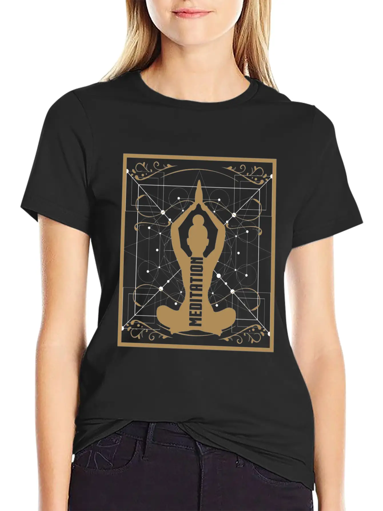 Yoga Meditation Retro Soft Cotton Short Sleeve Tee – Unisex Wardrobe Staple