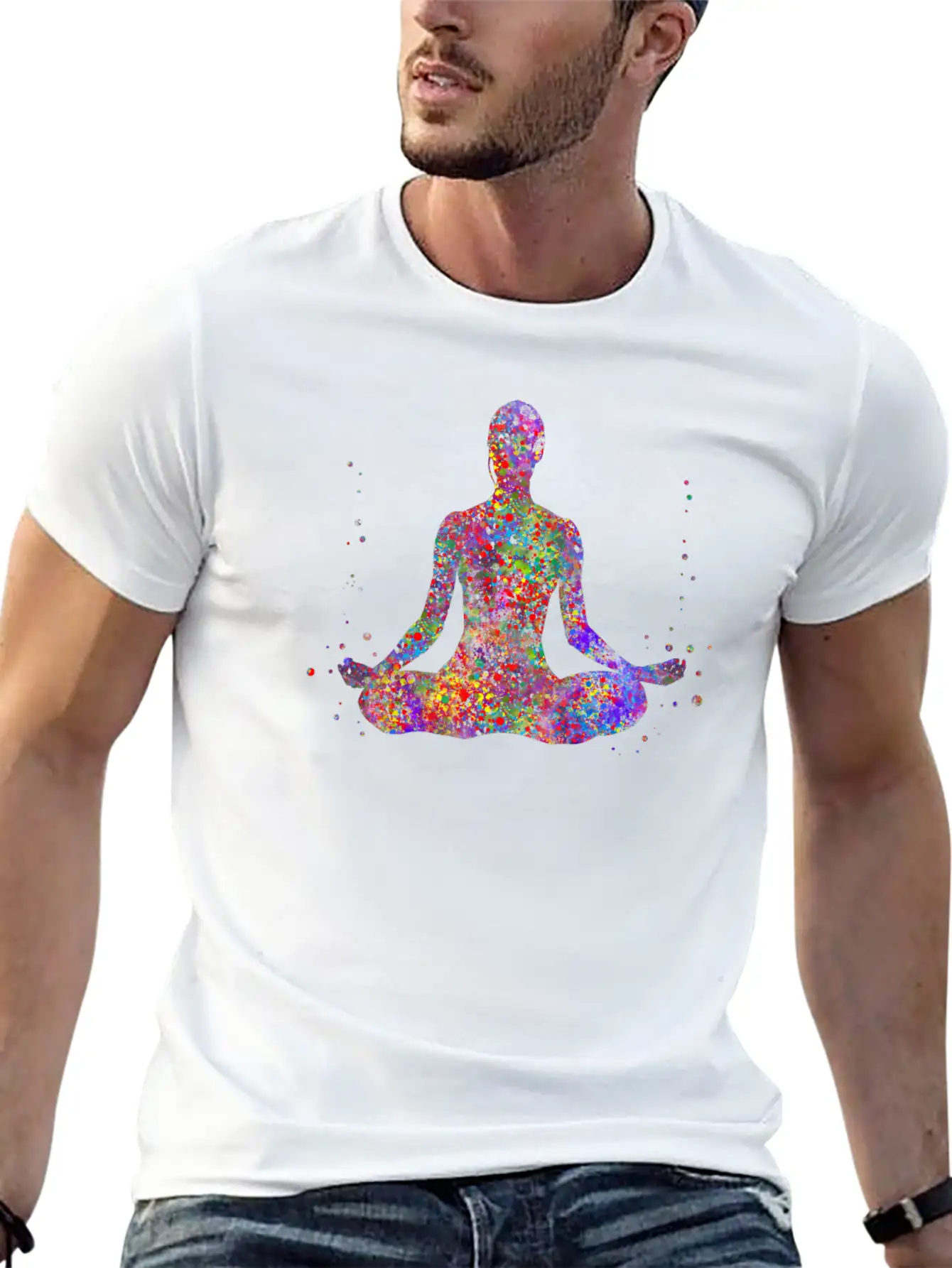 Yoga Pose Modern Fit Casual T-Shirt ��� Clean And Versatile Design
