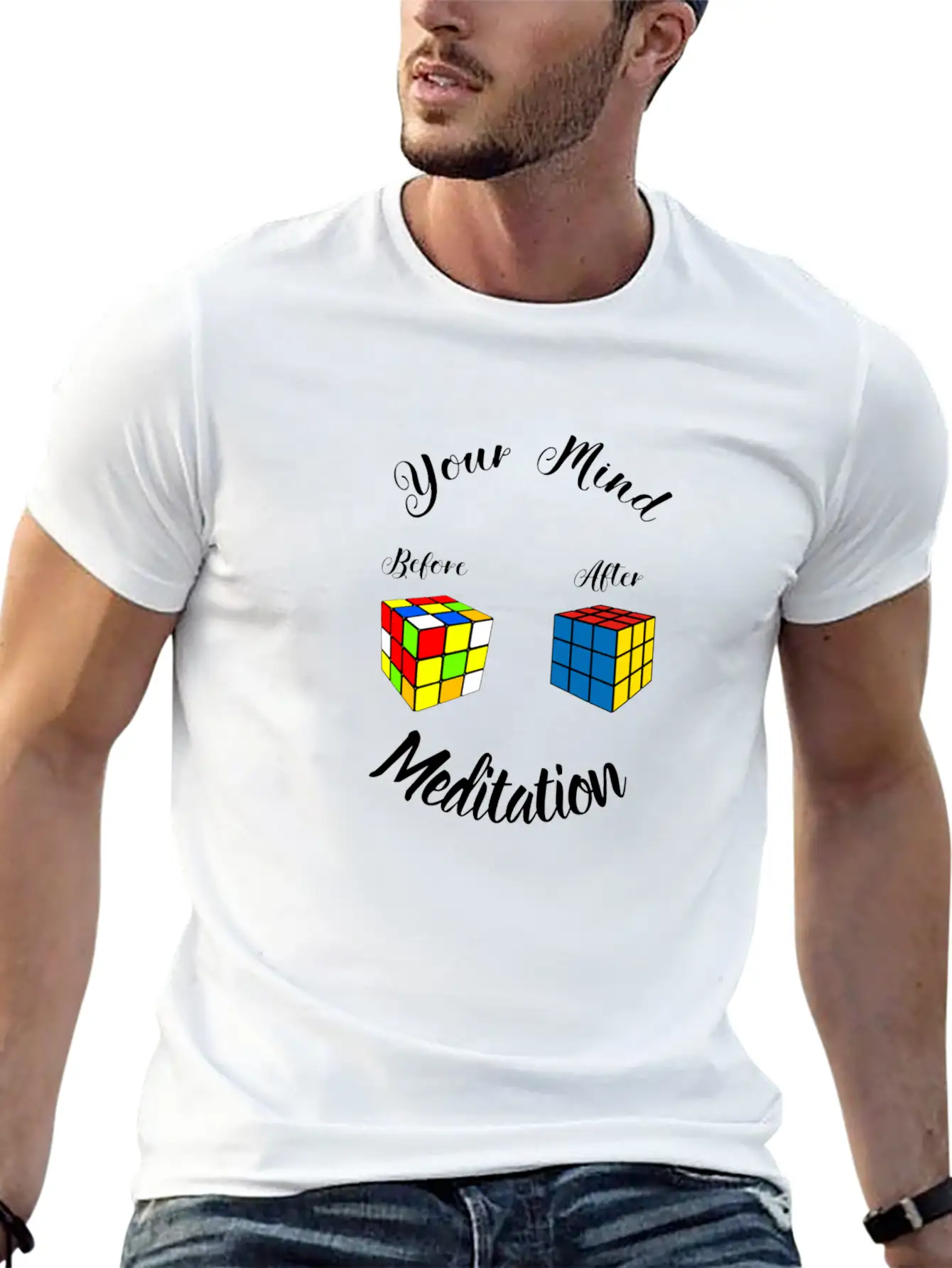 Yoga Print, Meditation, Zen, Peace Classic Fit Graphic Tee For Daily Comfort – Unisex Cotton Shirt
