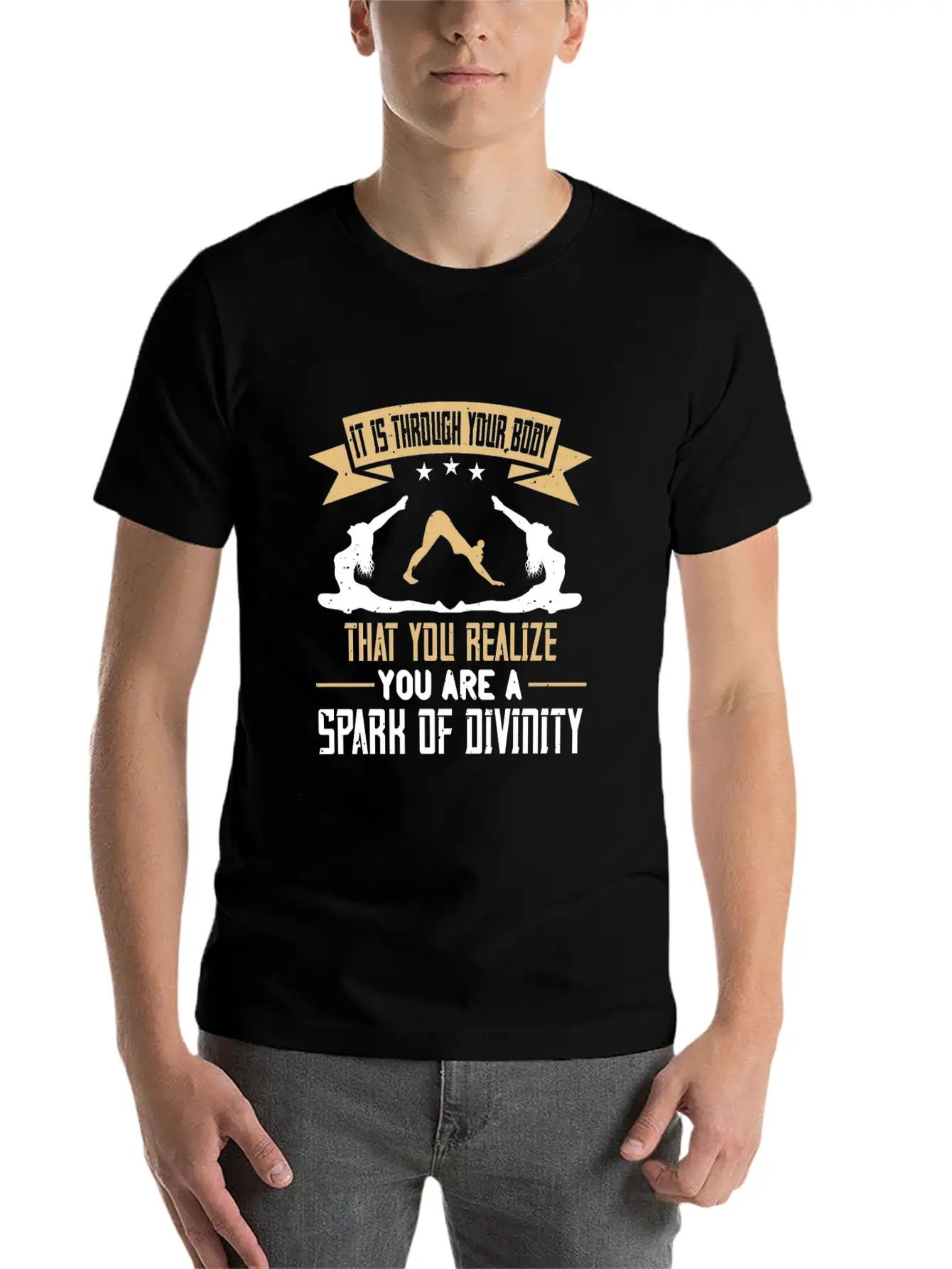Yoga Quote - Spark Of Divinity Modern Fit Casual T-Shirt ��� Clean And Versatile Design