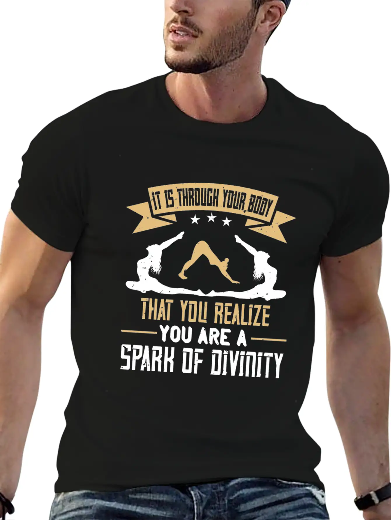 Yoga Quote - Spark Of Divinity Modern Fit Casual T-Shirt ��� Clean And Versatile Design