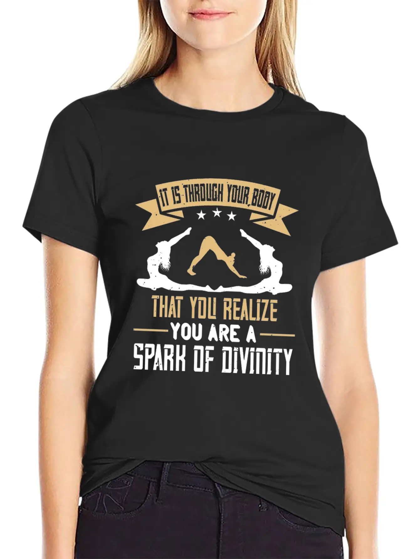 Yoga Quote - Spark Of Divinity Modern Fit Casual T-Shirt ��� Clean And Versatile Design