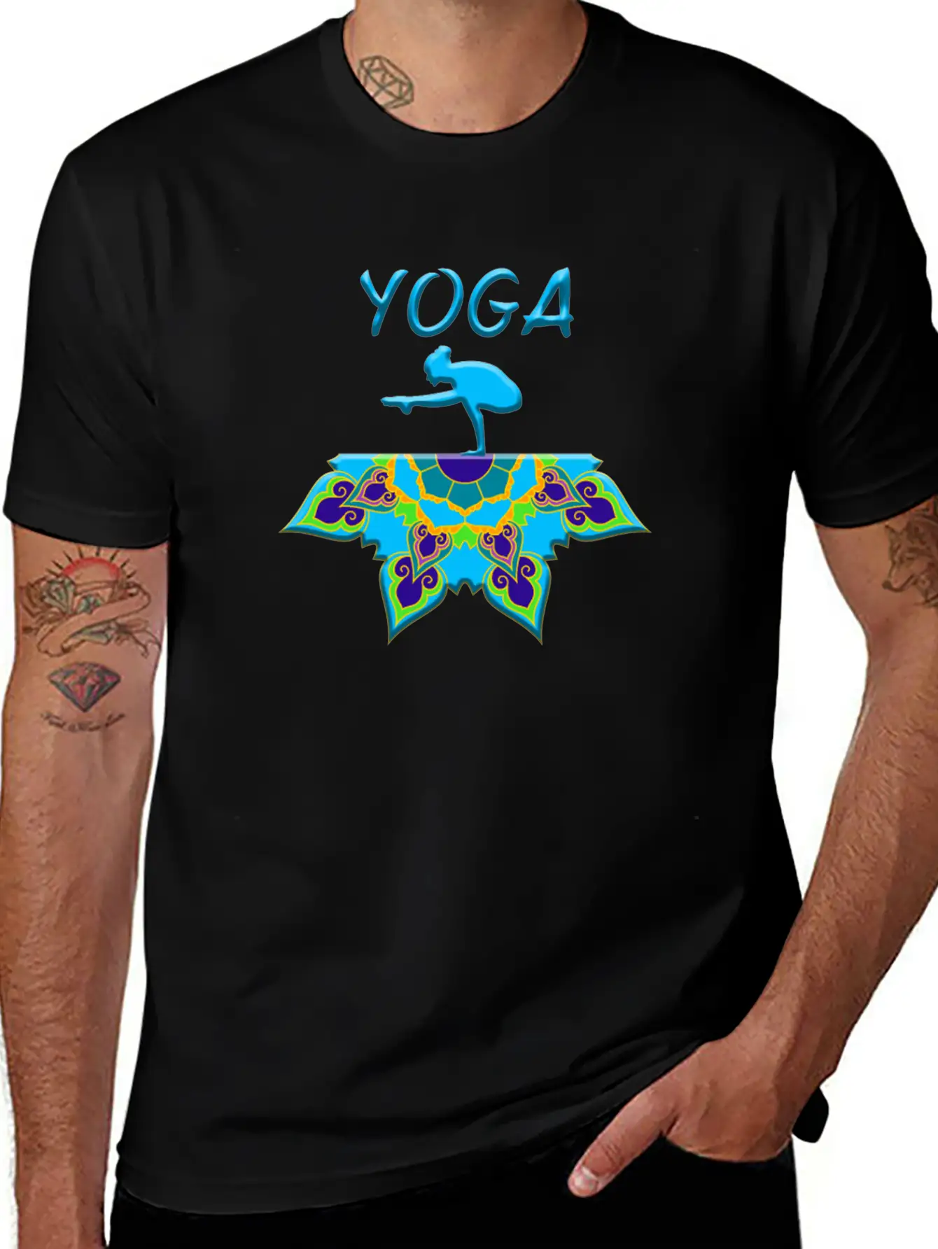 Yoga Woman Mandala Basic Graphic T-Shirt – Daily Comfort In Soft Cotton