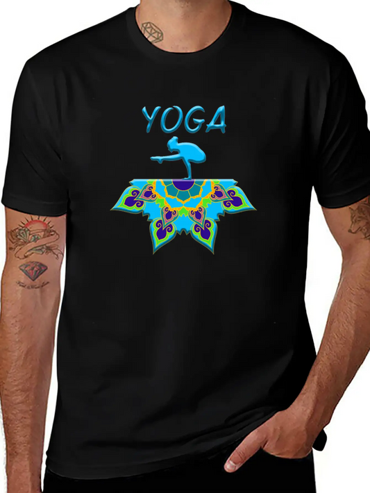 Yoga Woman Mandala Basic Graphic T-Shirt – Daily Comfort In Soft Cotton