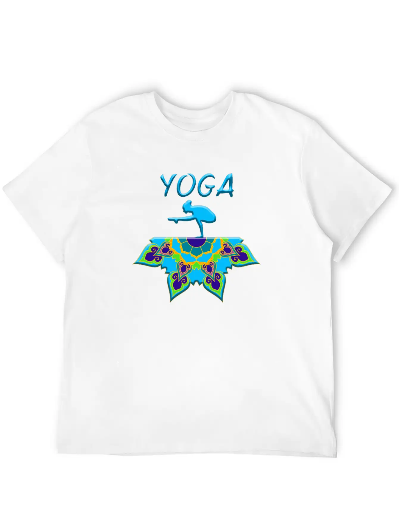 Yoga Woman Mandala Basic Graphic T-Shirt – Daily Comfort In Soft Cotton