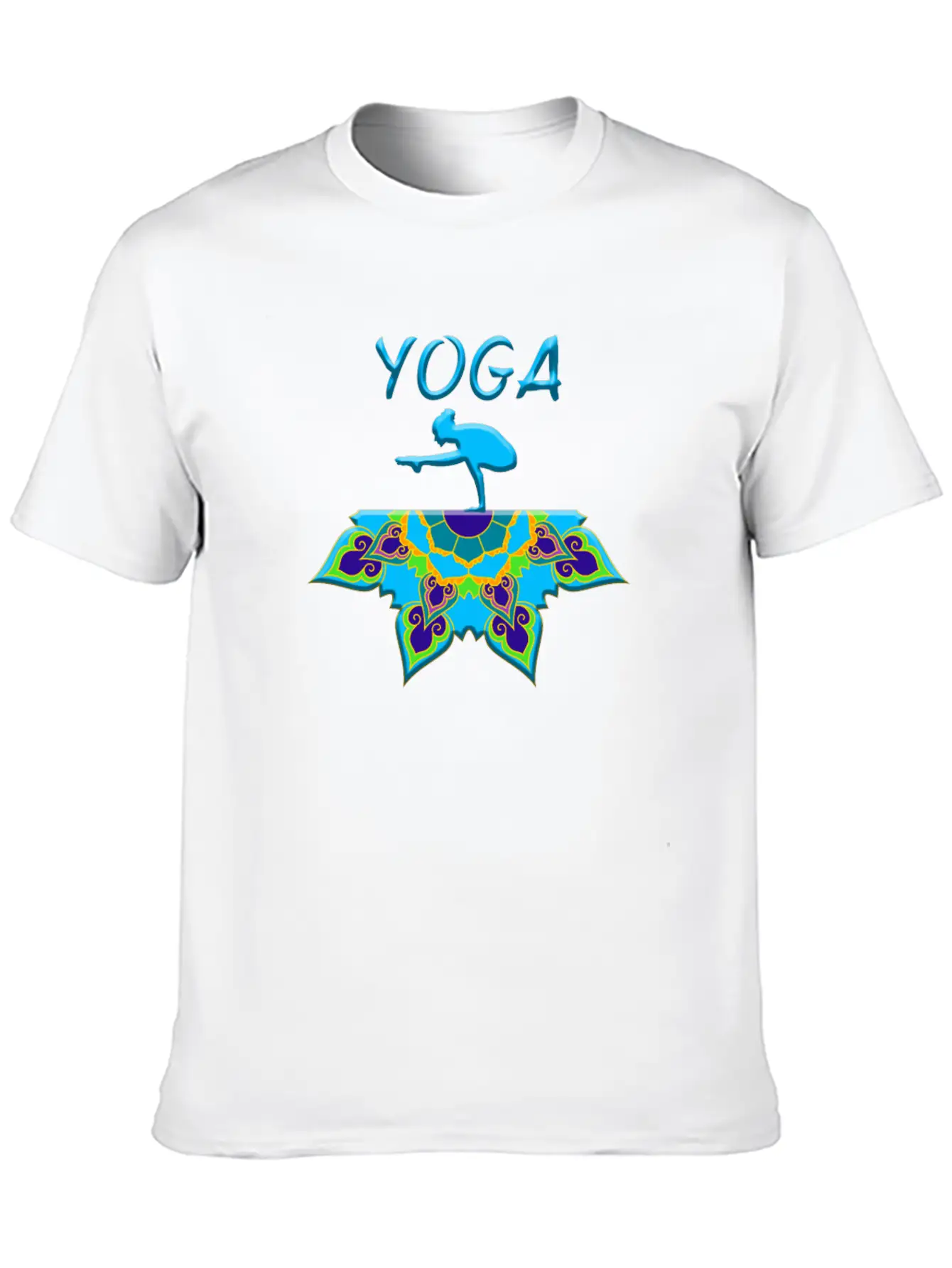 Yoga Woman Mandala Basic Graphic T-Shirt – Daily Comfort In Soft Cotton