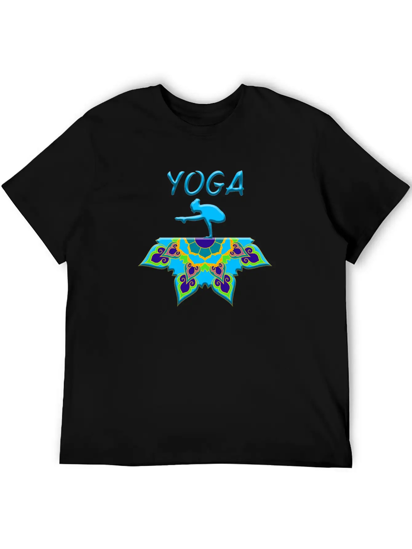 Yoga Woman Mandala Basic Graphic T-Shirt – Daily Comfort In Soft Cotton