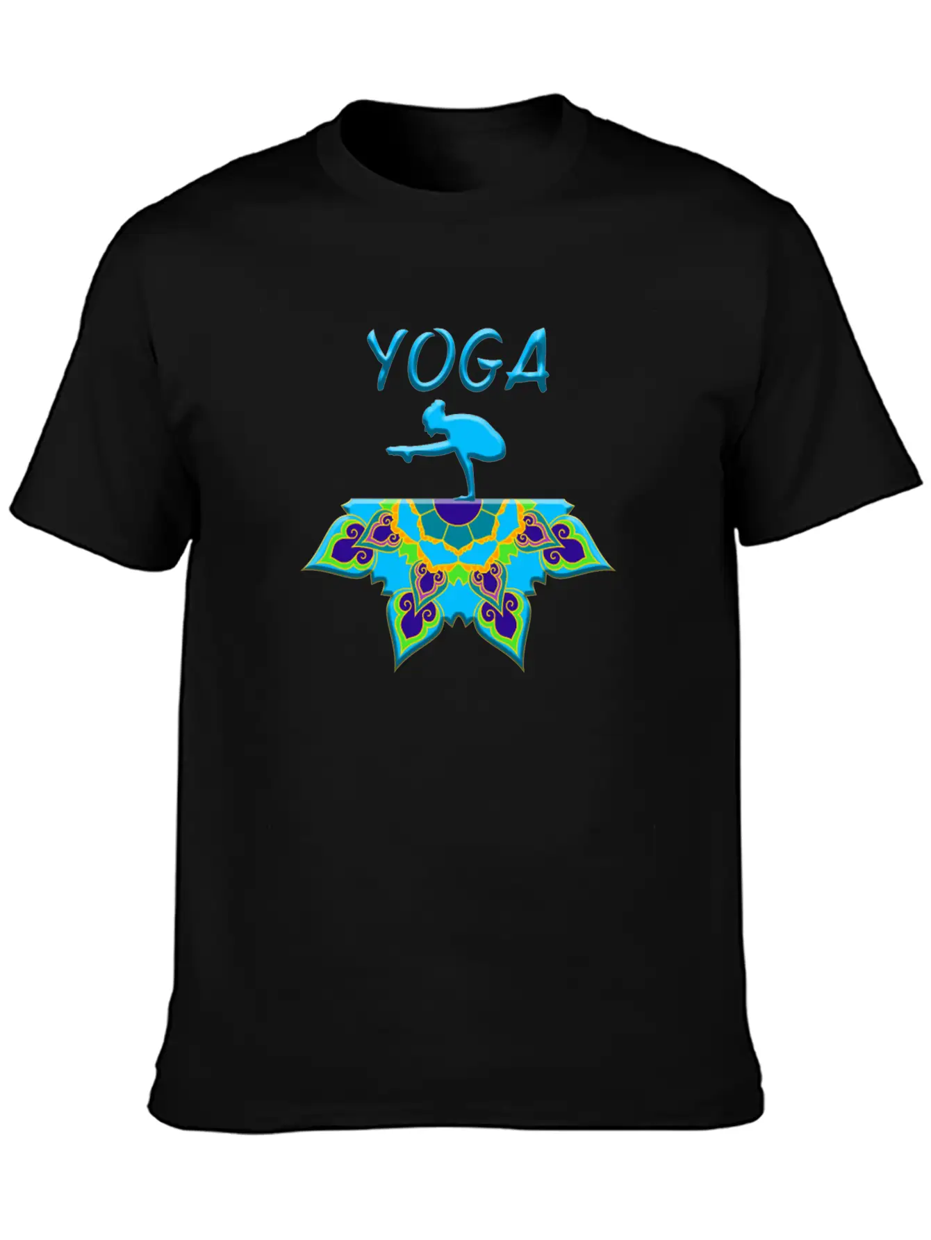 Yoga Woman Mandala Basic Graphic T-Shirt – Daily Comfort In Soft Cotton