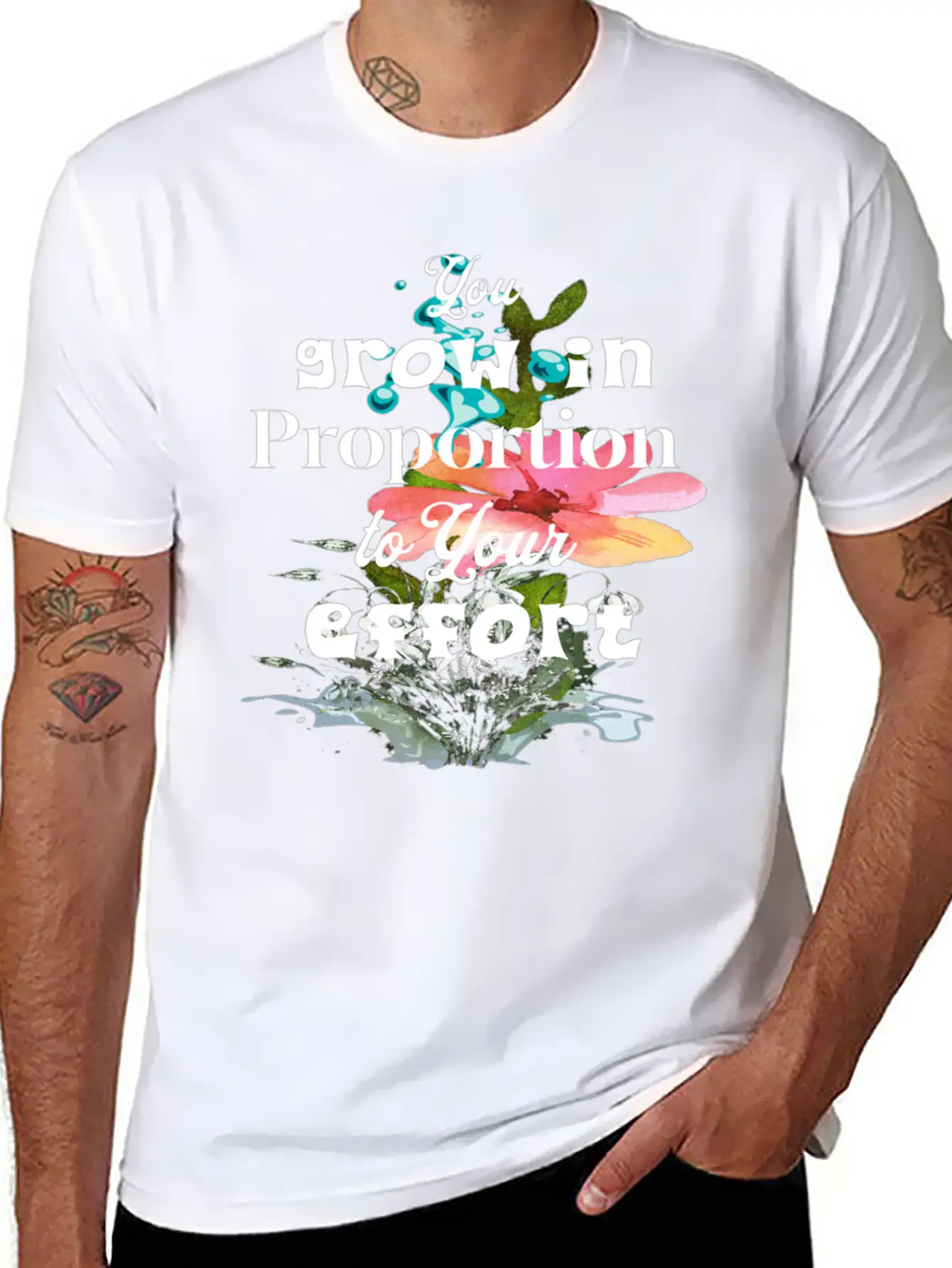 You Grow In Proportion To Your Effort Basic Graphic T-Shirt – Daily Comfort In Soft Cotton