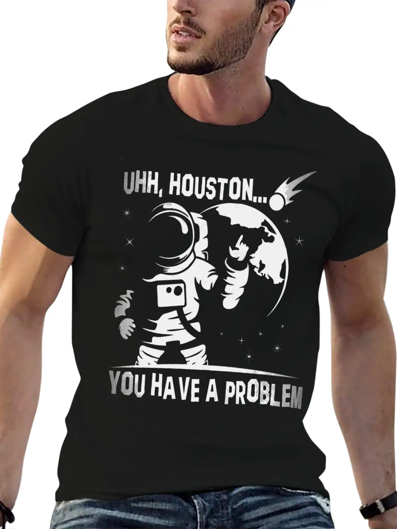 You Have A Problem - Astronauts -Total Basics Comfortable Minimalist Graphic Tee – Summer Style Essential
