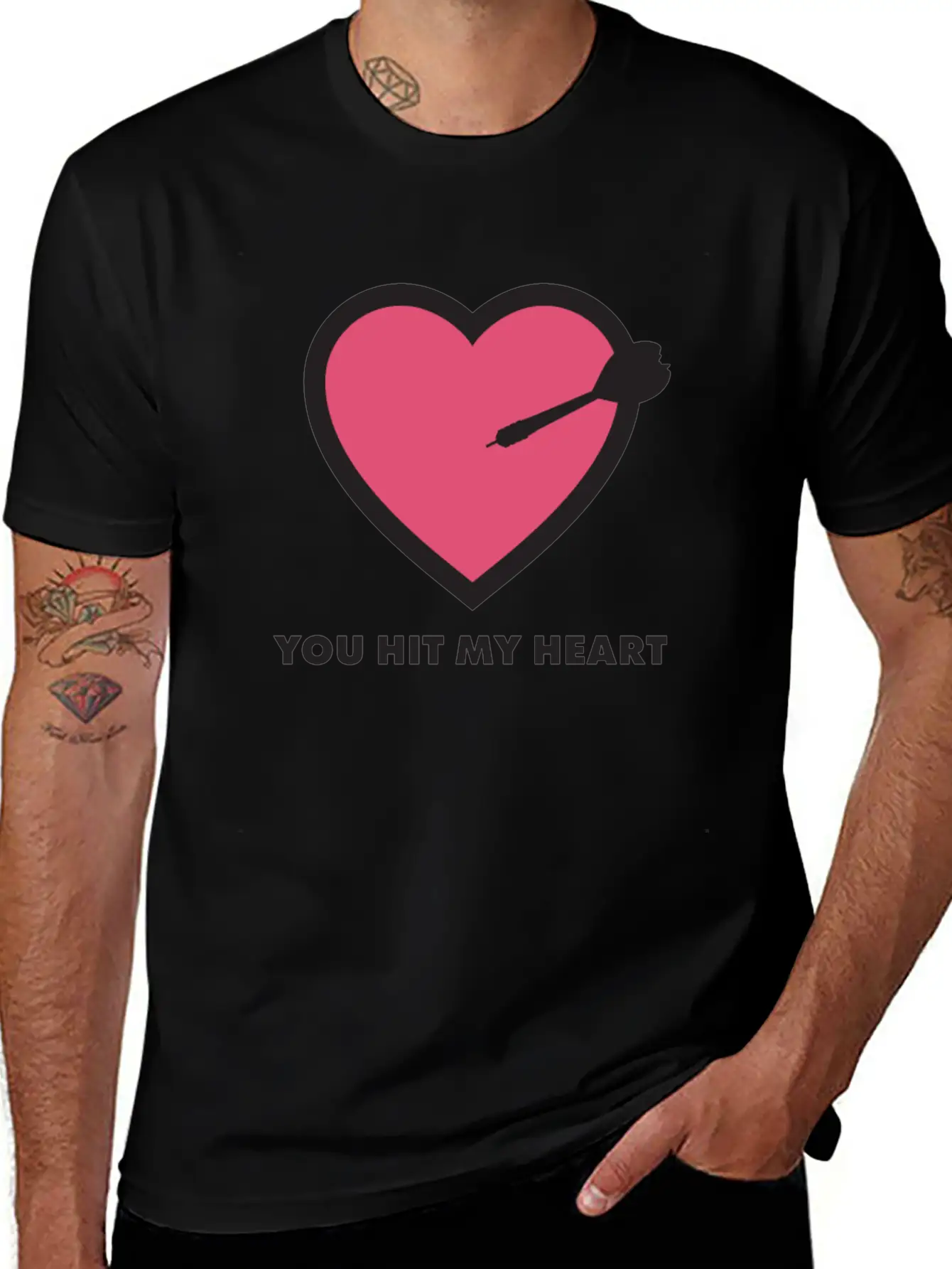 You Hit My Heart Basic Graphic T-Shirt – Daily Comfort In Soft Cotton