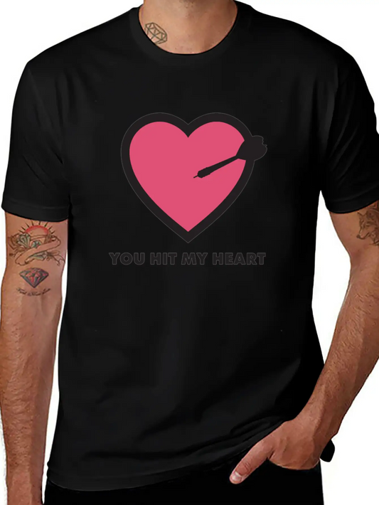 You Hit My Heart Basic Graphic T-Shirt – Daily Comfort In Soft Cotton