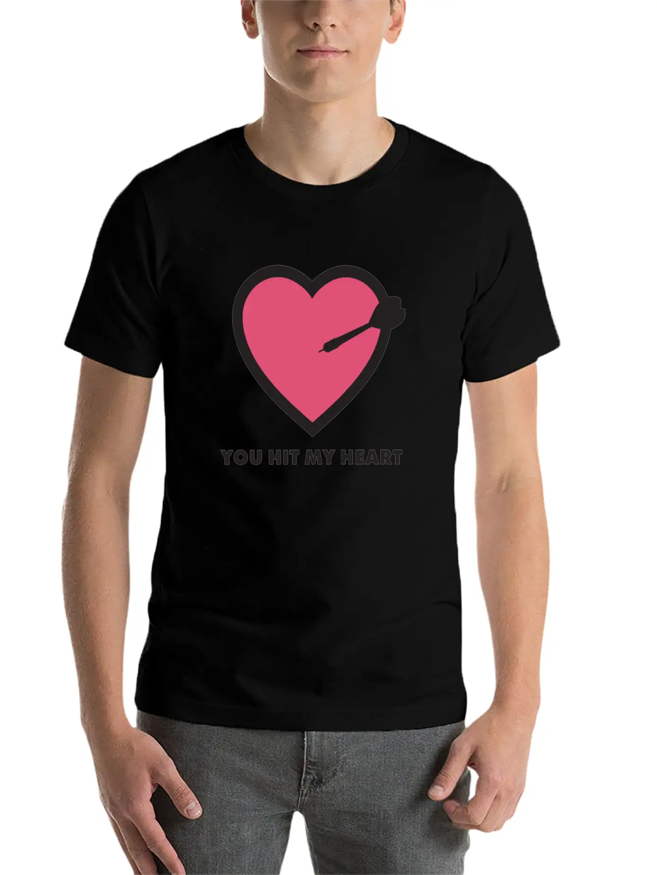 You Hit My Heart Basic Graphic T-Shirt – Daily Comfort In Soft Cotton