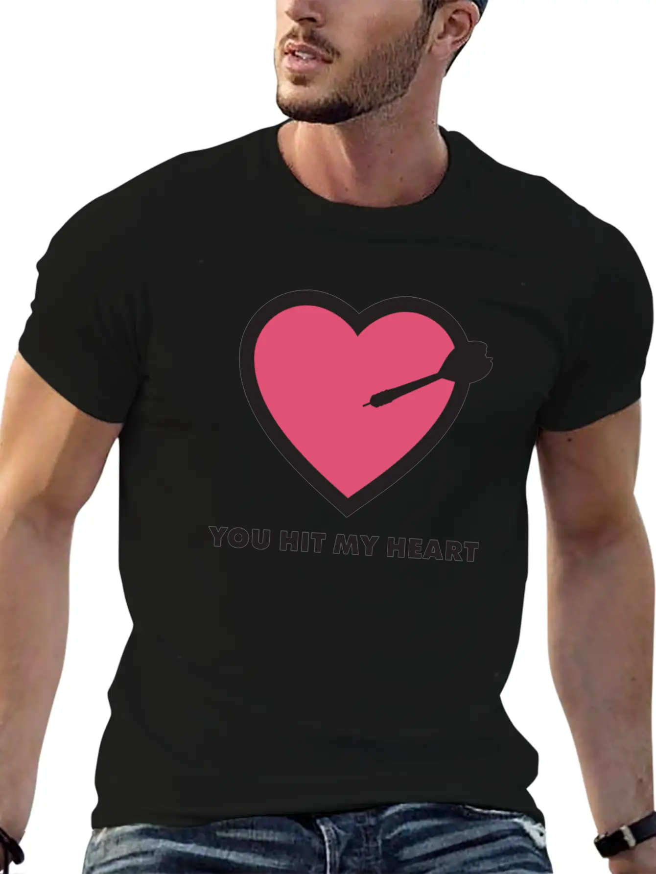 You Hit My Heart Basic Graphic T-Shirt – Daily Comfort In Soft Cotton