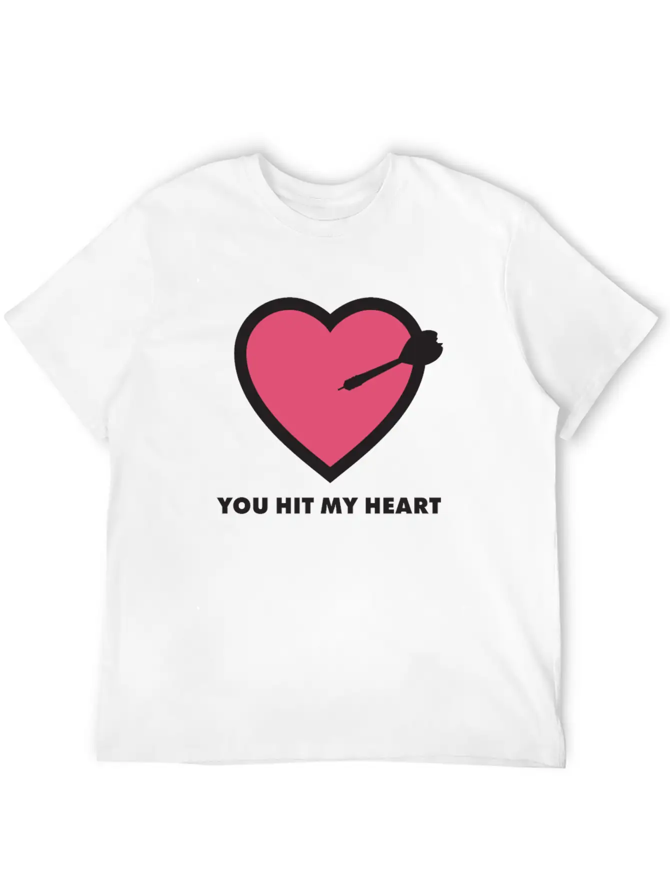 You Hit My Heart Basic Graphic T-Shirt – Daily Comfort In Soft Cotton