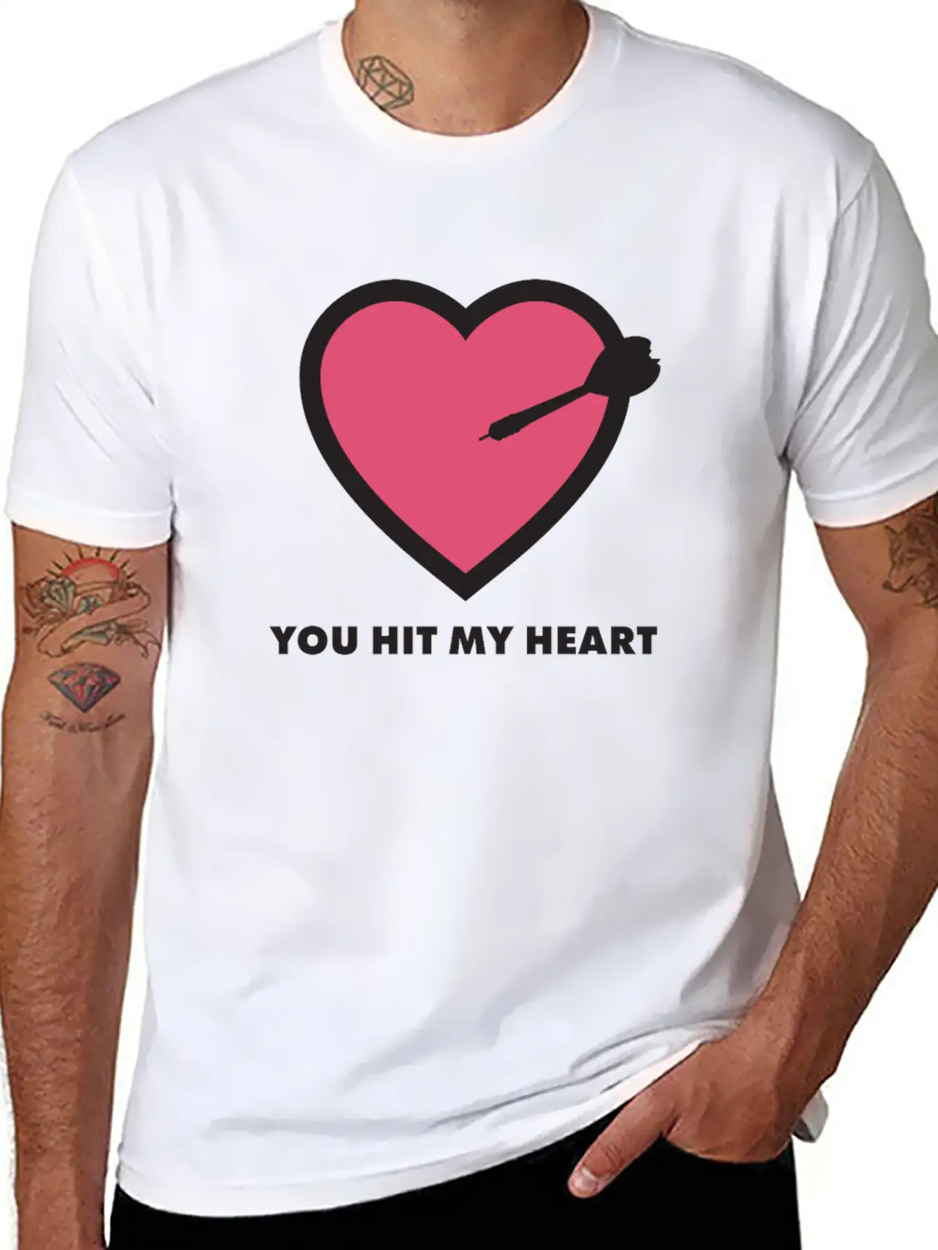 You Hit My Heart Basic Graphic T-Shirt – Daily Comfort In Soft Cotton