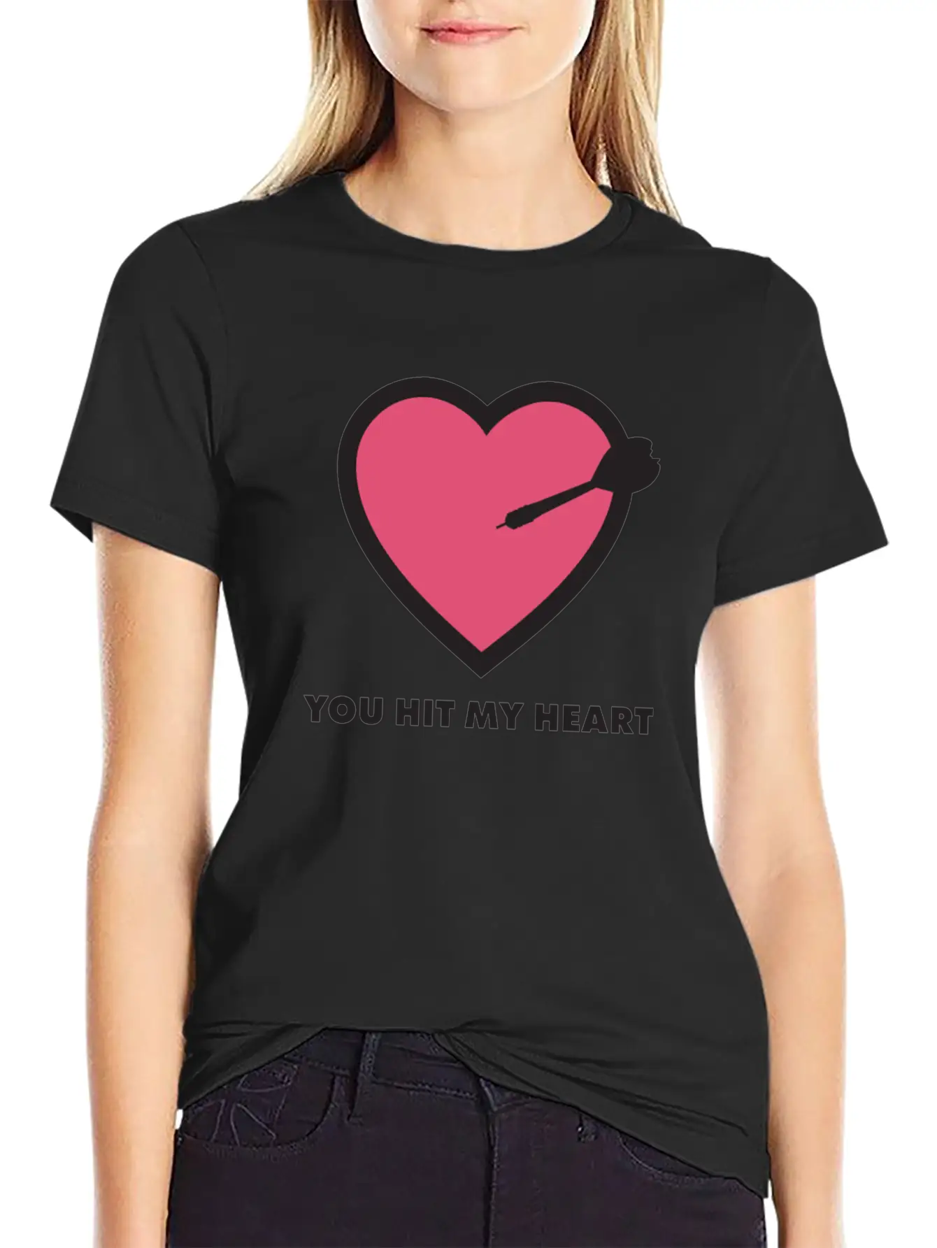 You Hit My Heart Basic Graphic T-Shirt – Daily Comfort In Soft Cotton