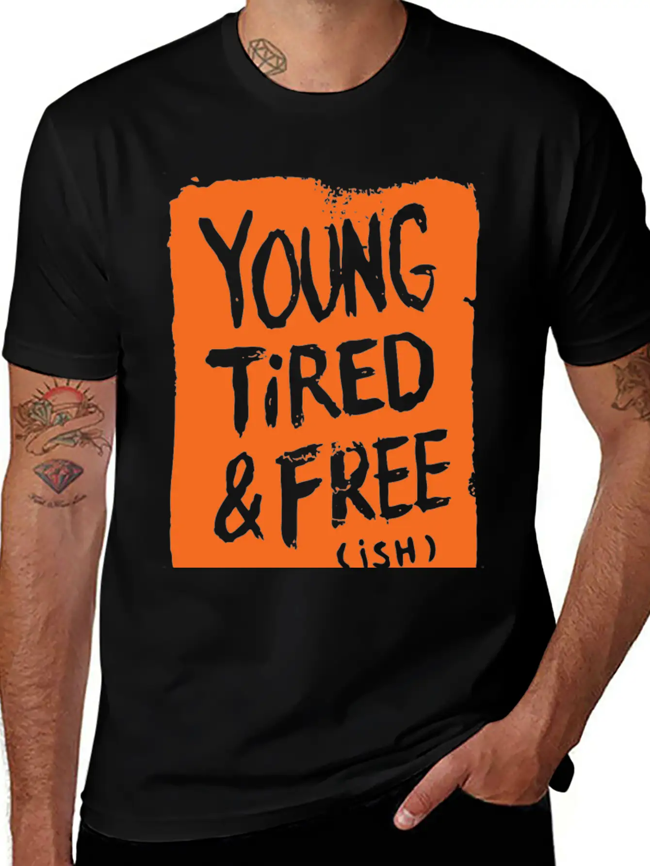 Young Tired And Free Relaxed Everyday Tee – Lightweight And Durable Cotton