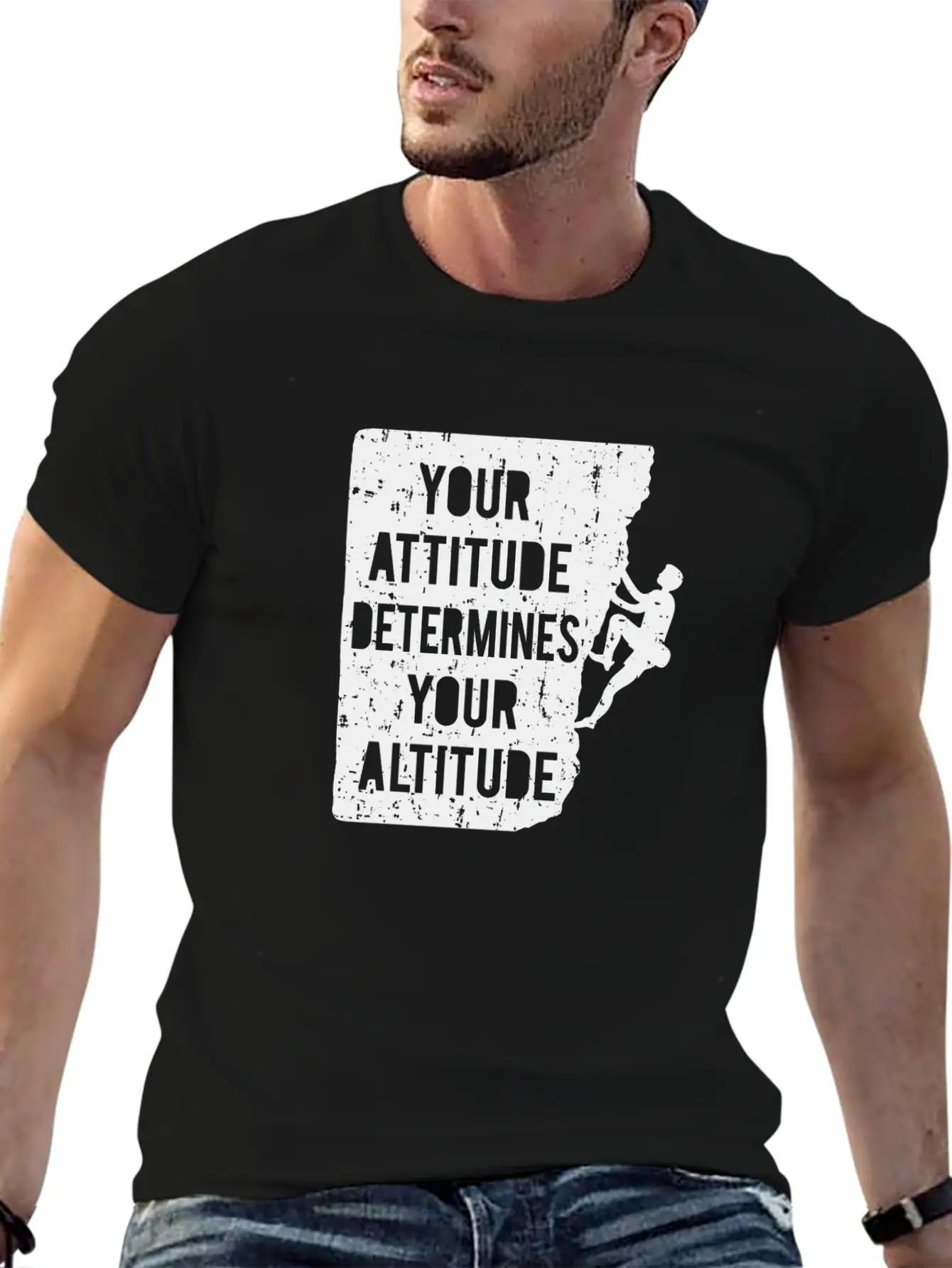 Your Attitude Determines Your Altitude Black Stylish Everyday T-Shirt – Unisex Basic Cotton Tee