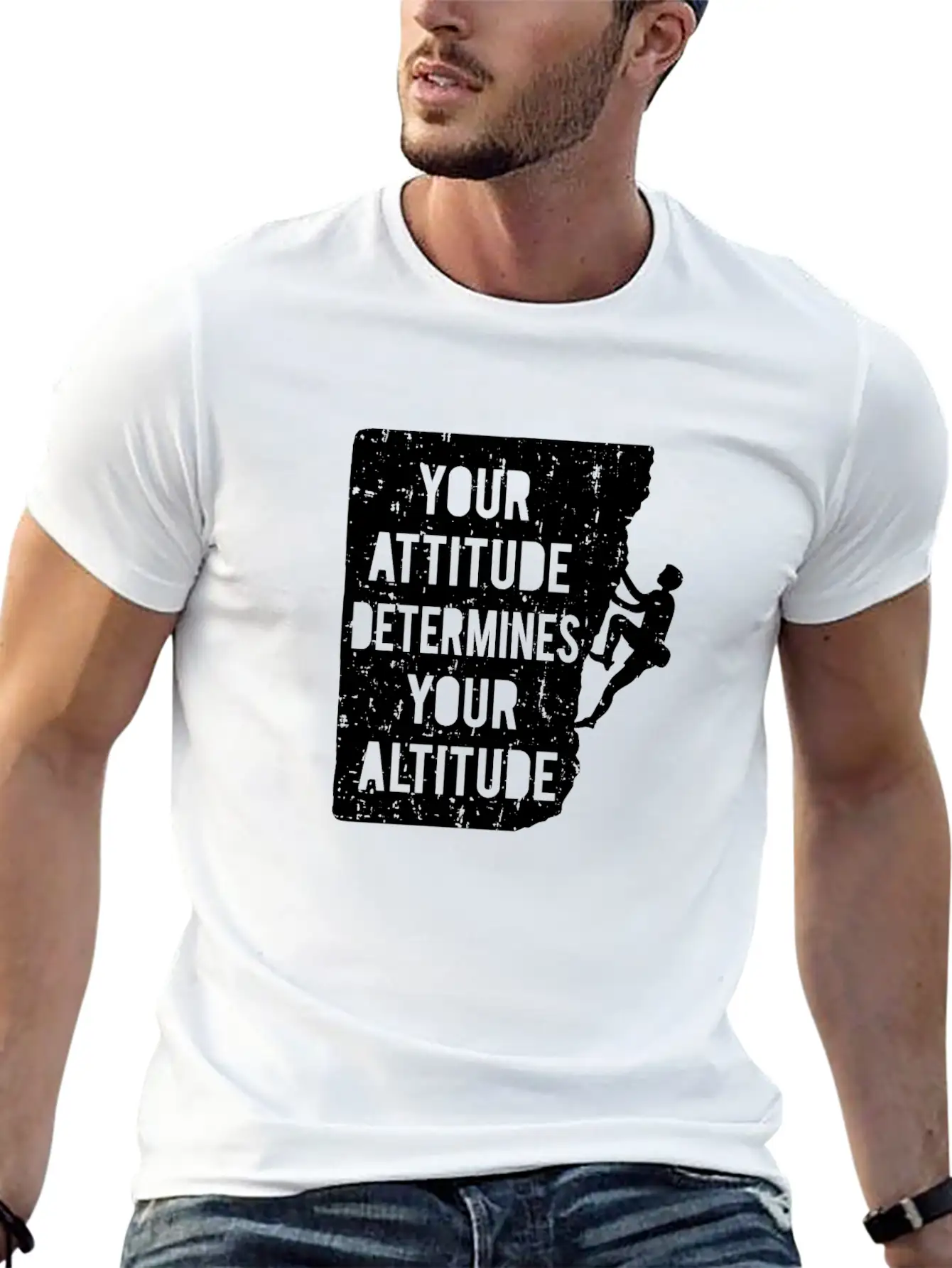 Your Attitude Determines Your Altitude Black Stylish Everyday T-Shirt – Unisex Basic Cotton Tee