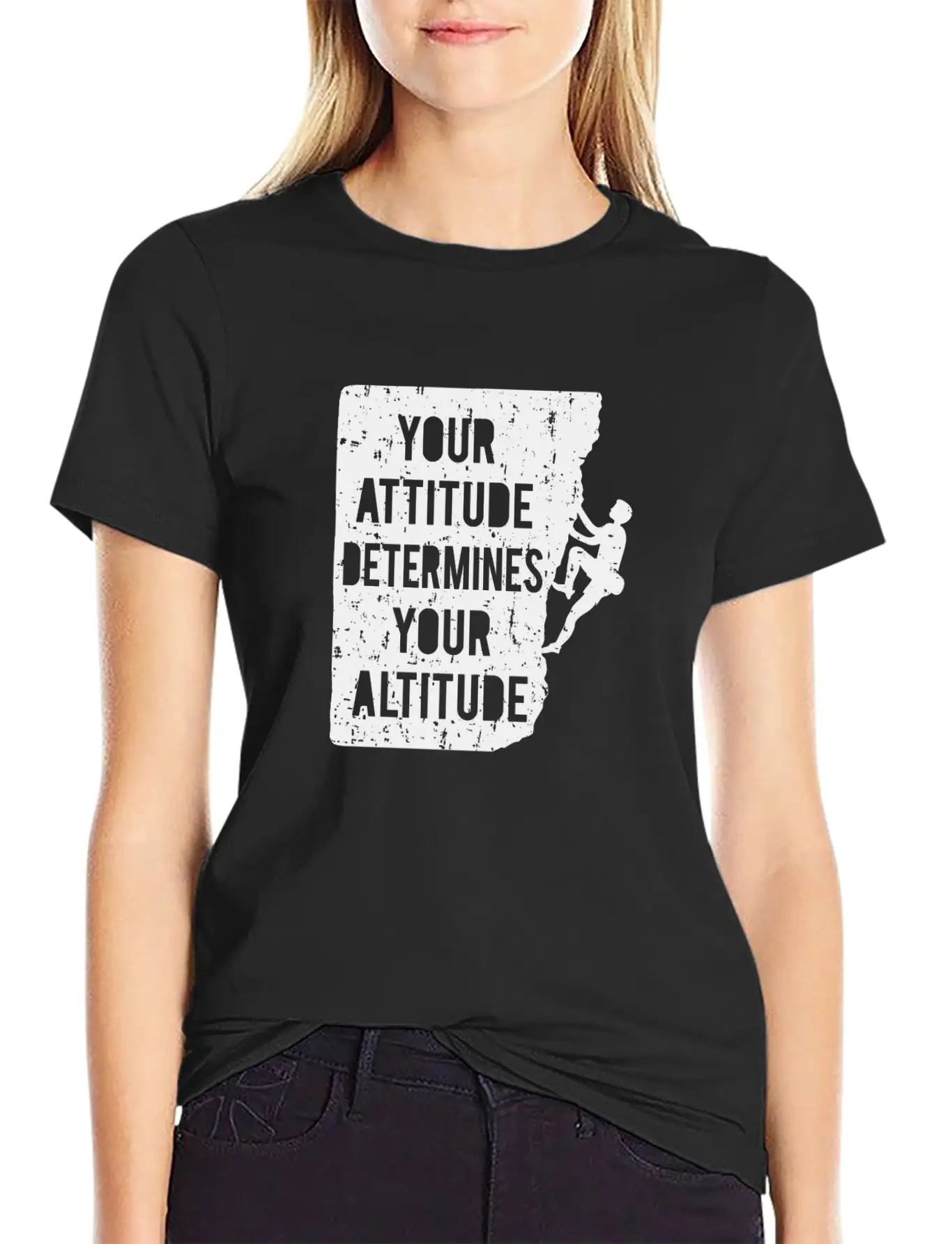 Your Attitude Determines Your Altitude Black Stylish Everyday T-Shirt – Unisex Basic Cotton Tee