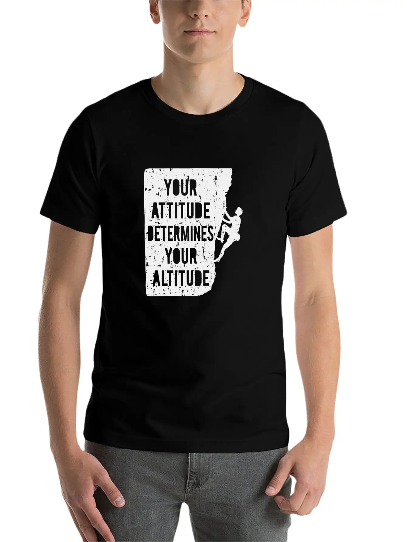 Your Attitude Determines Your Altitude Black Stylish Everyday T-Shirt – Unisex Basic Cotton Tee
