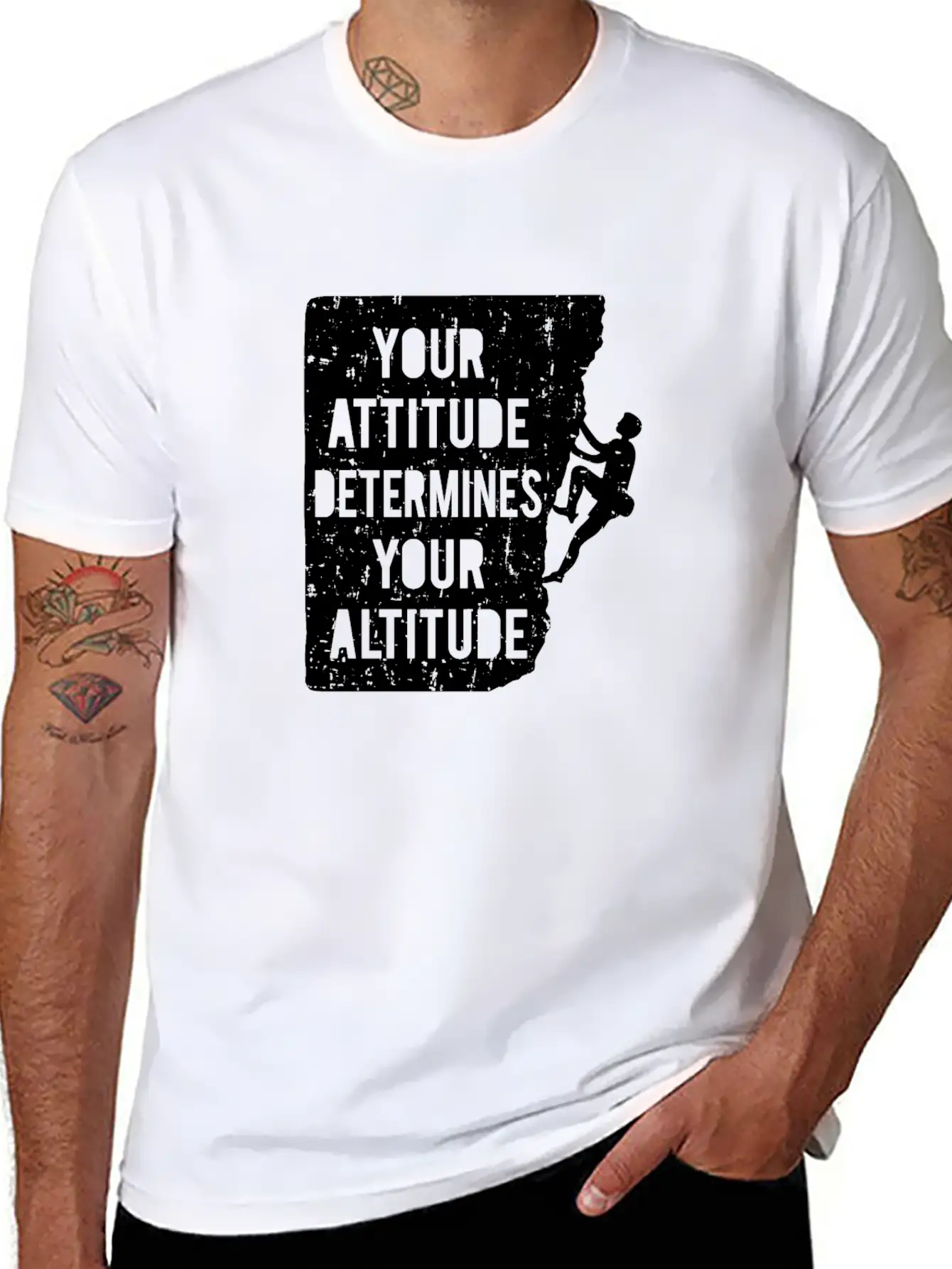 Your Attitude Determines Your Altitude Black Stylish Everyday T-Shirt – Unisex Basic Cotton Tee