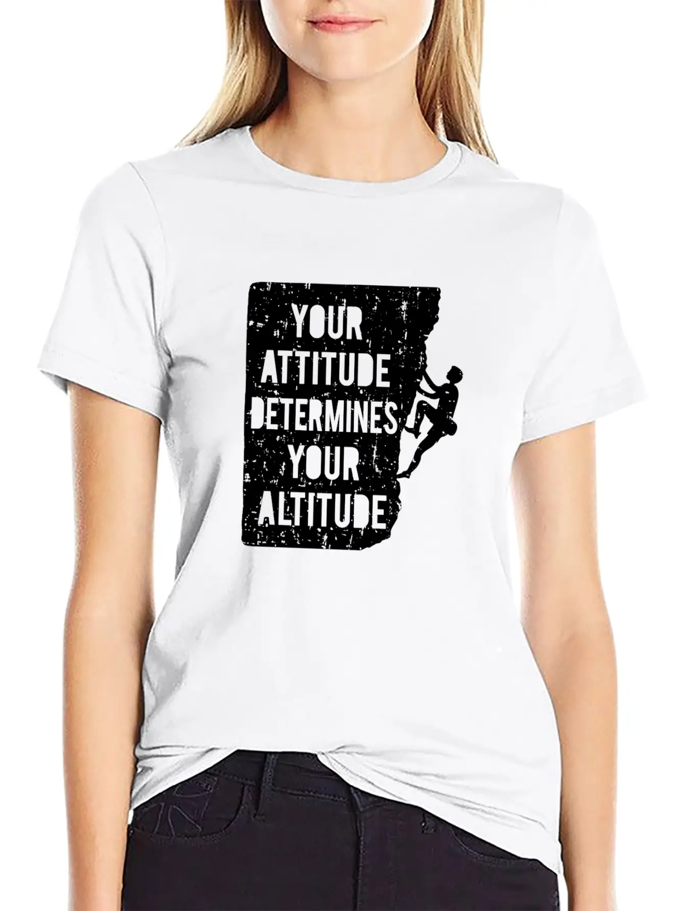 Your Attitude Determines Your Altitude Black Stylish Everyday T-Shirt – Unisex Basic Cotton Tee
