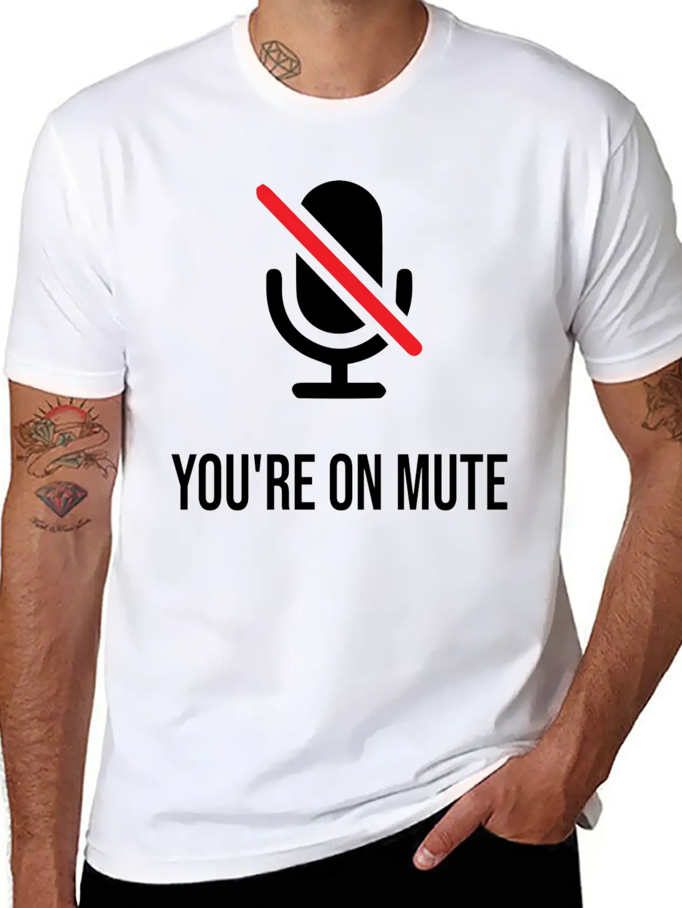 You're On Mute, You're On Mute Funny Basic Graphic T-Shirt – Daily Comfort In Soft Cotton