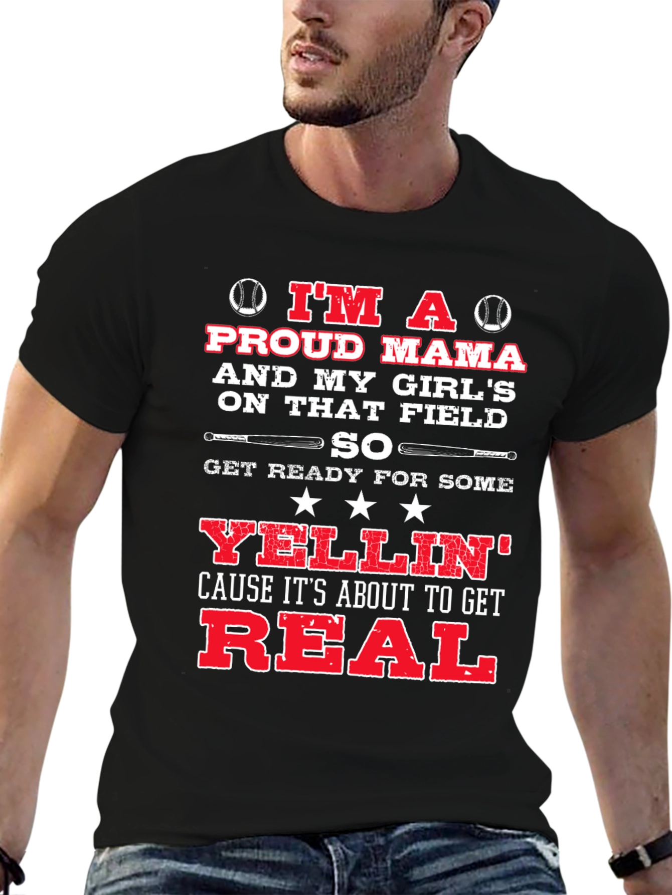 Proud Mama Baseball Graphic Tee