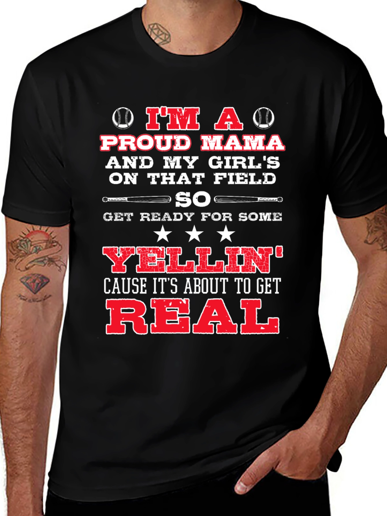 Proud Mama Baseball Graphic Tee