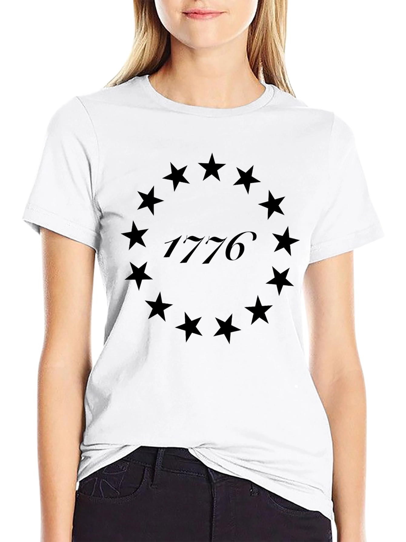 1776 Star Circle Graphic T-Shirt - Patriotic Design