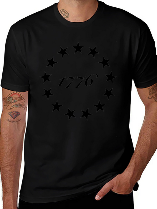 1776 Star Circle Graphic T-Shirt - Patriotic Design