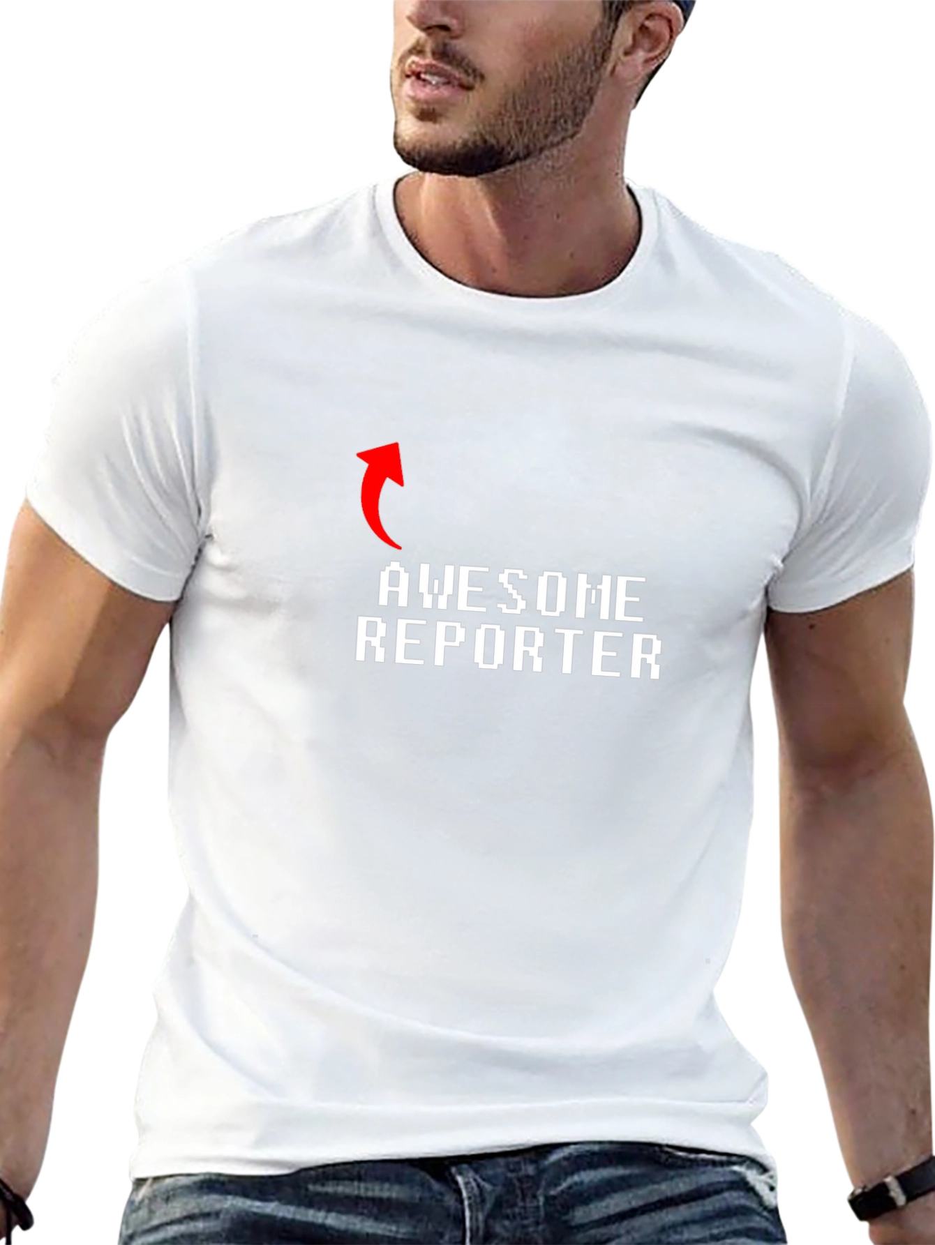 Awesome Reporter Graphic Tee - Black Cotton Shirt