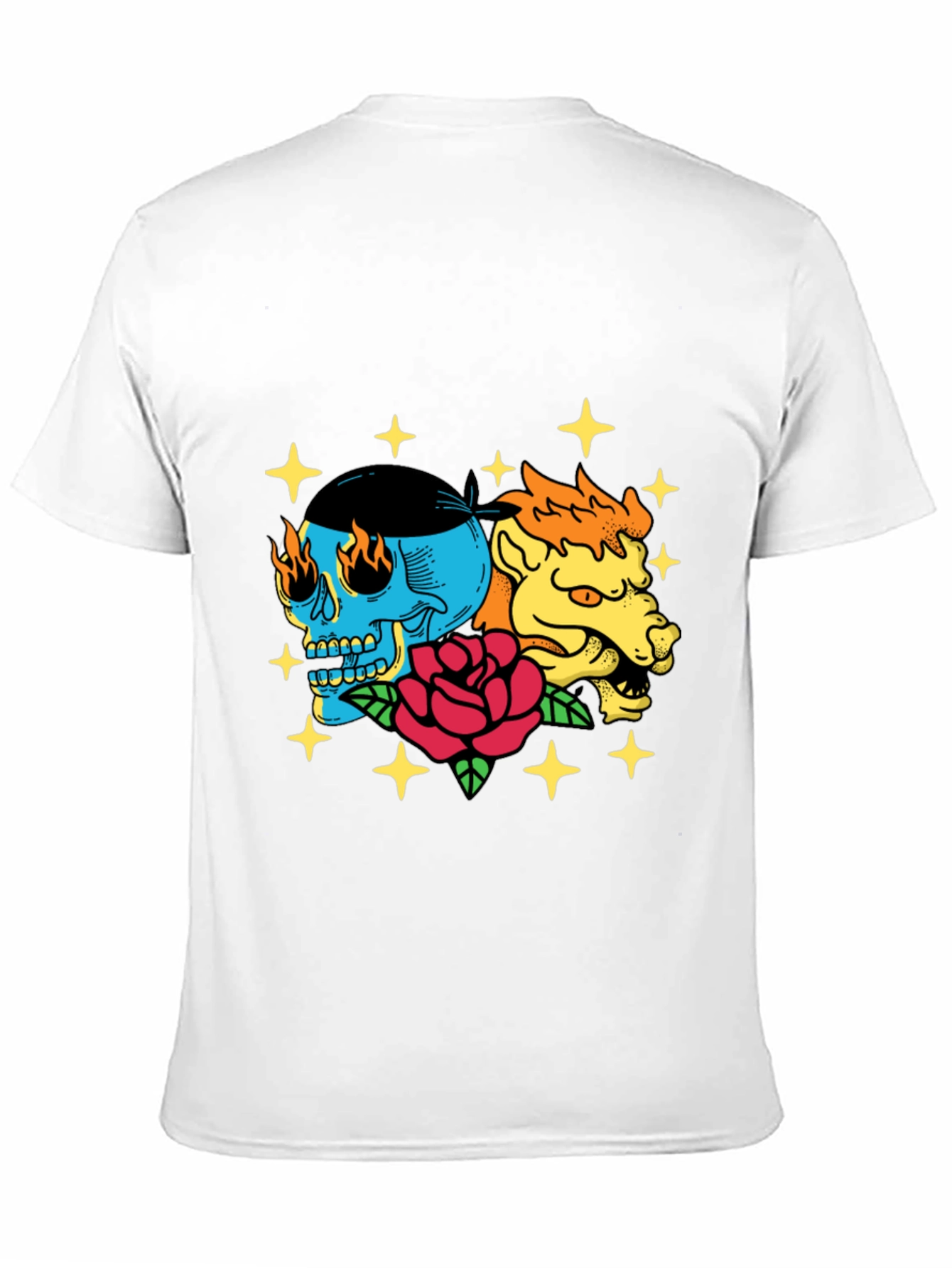 Skull & Beast Graphic Tee - Black Cotton T-Shirt