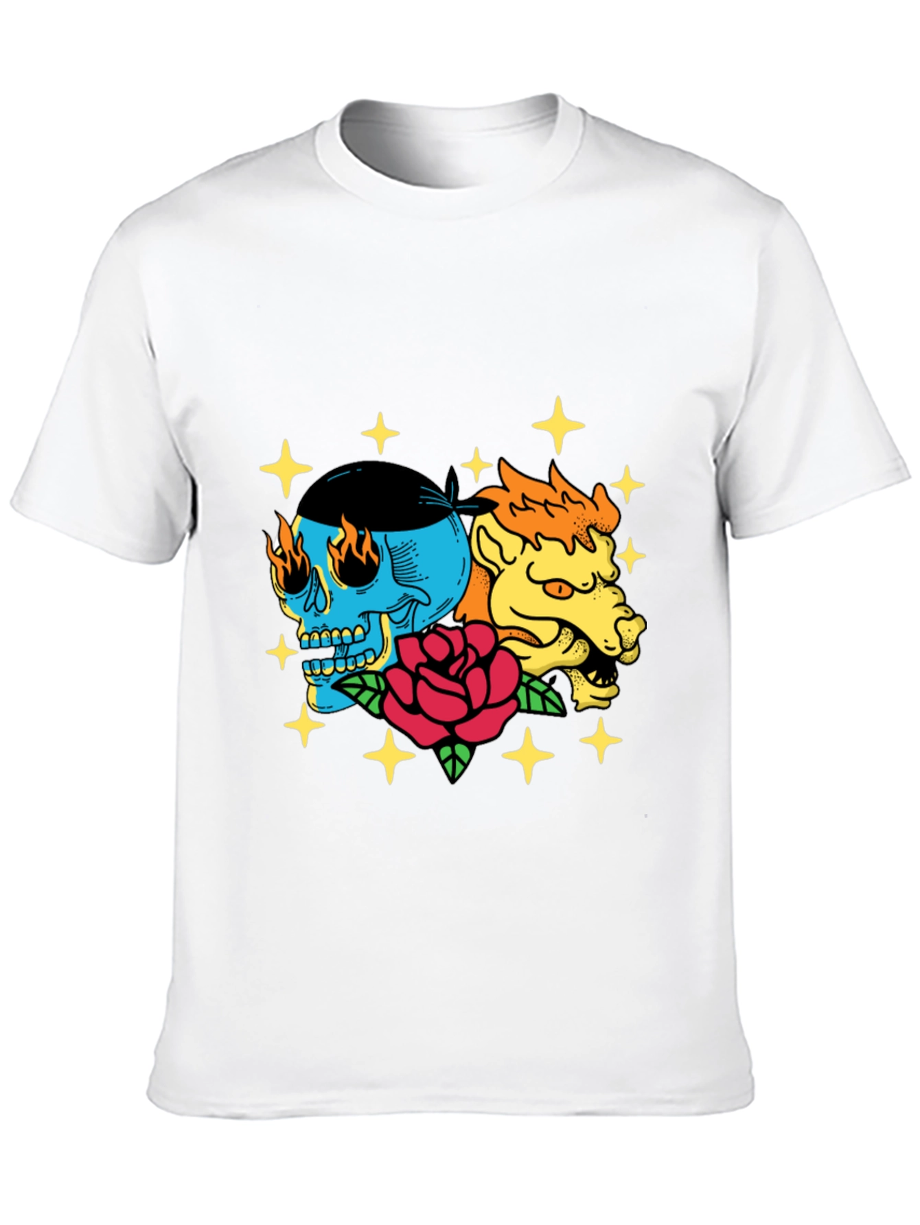 Skull & Beast Graphic Tee - Black Cotton T-Shirt