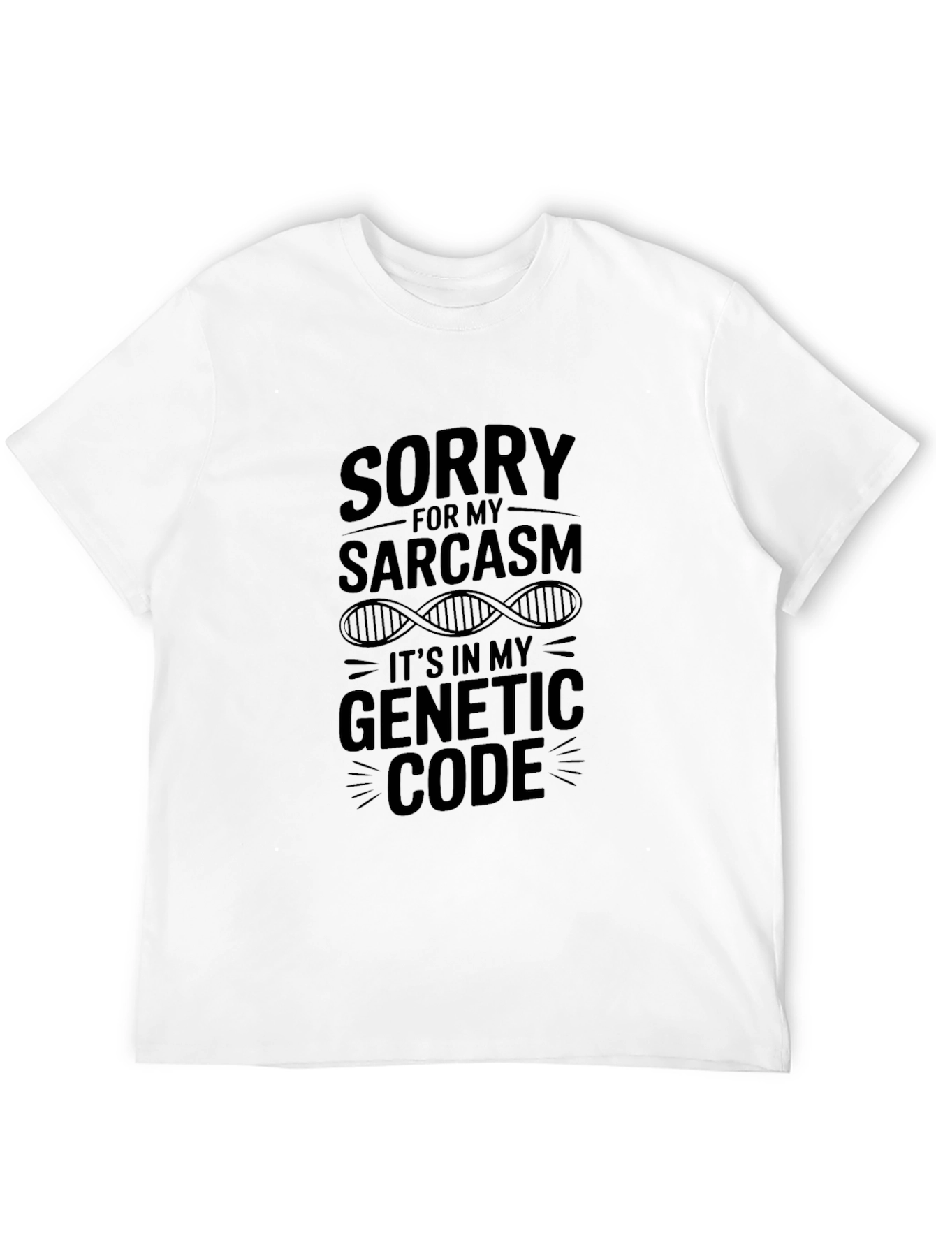 Sarcasm Genetic Code Black Graphic Tee
